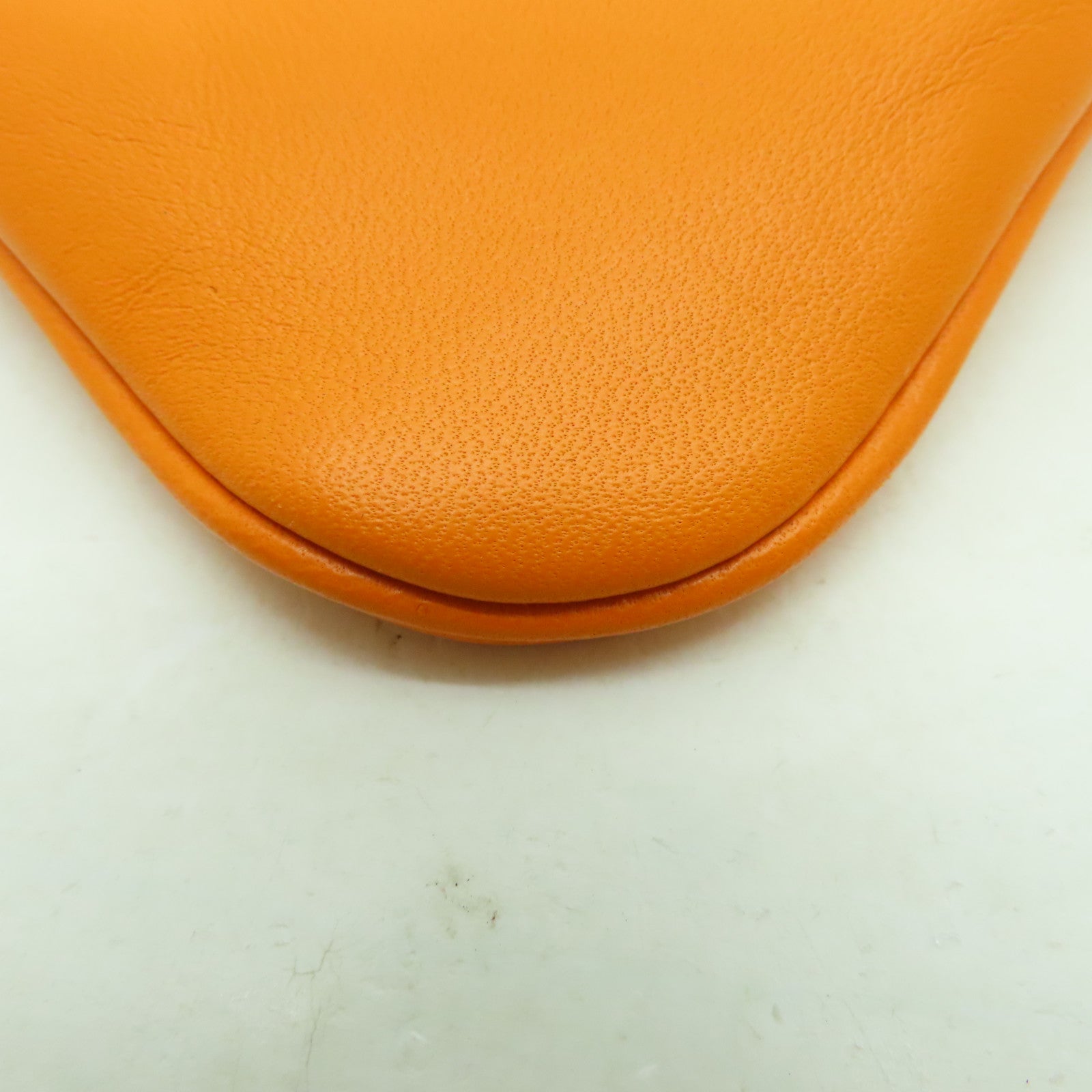 HERMES Swift皮革Aline銀扣肩背袋橘色