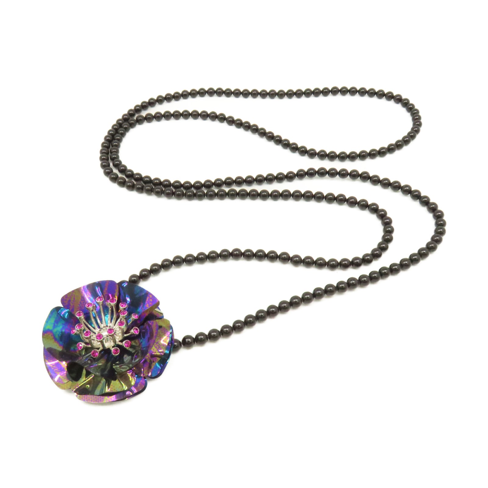 Miu Miu PVC/金屬Necklace Brooch項鍊/胸針黑色/紫色