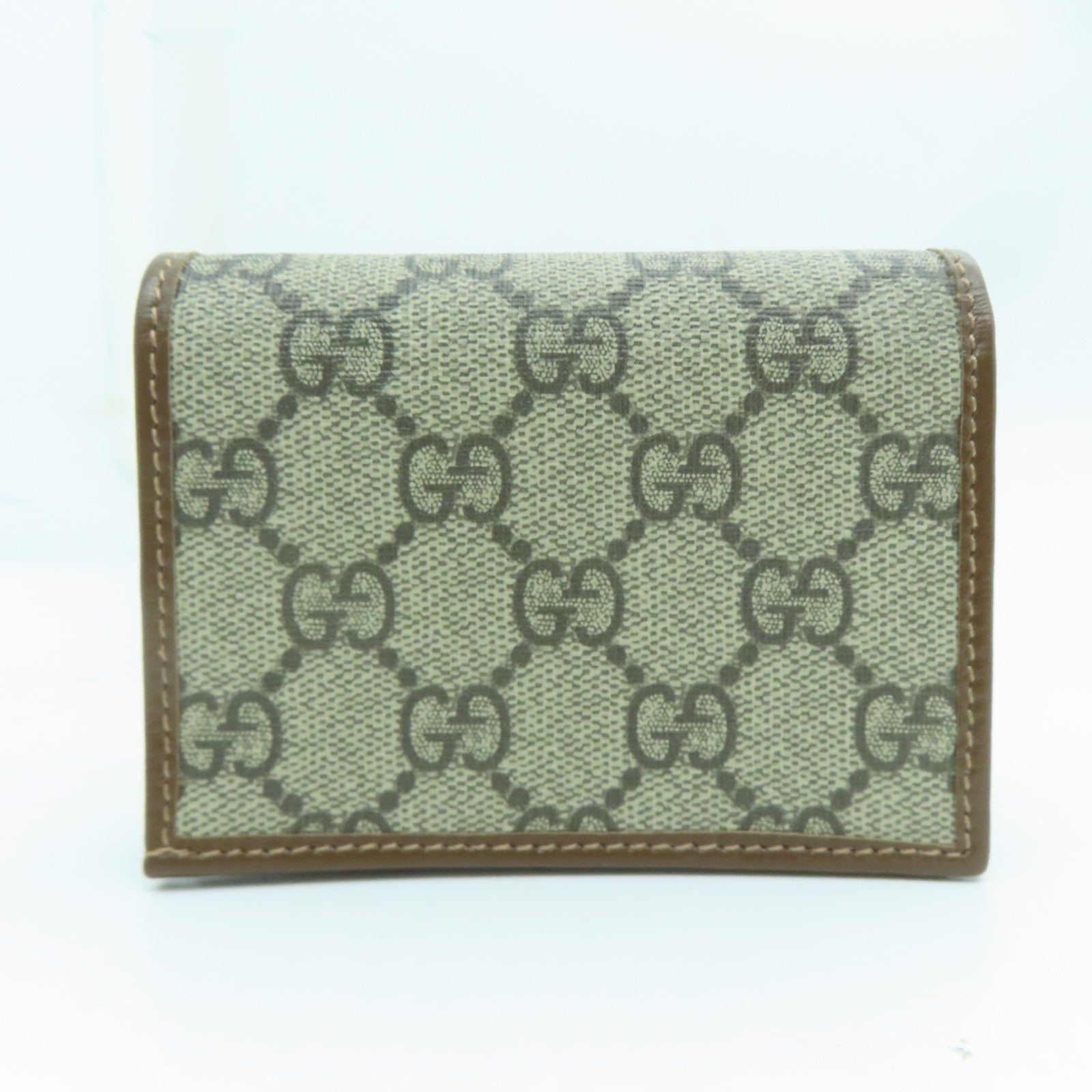 GUCCI 塗層皮革Horsebit 1955 Card Case金扣卡片套/錢包啡色