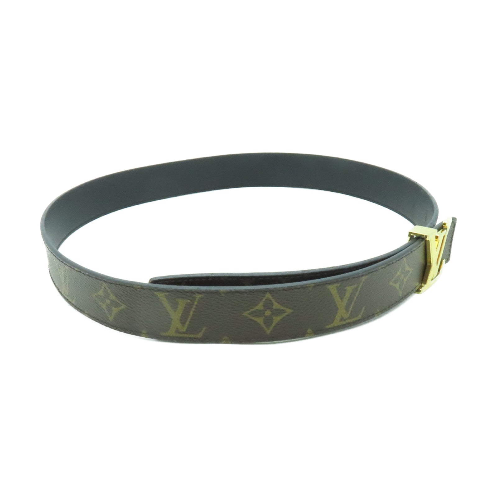LOUIS VUITTON 【激減優惠】Monogram Belt 80cm金扣皮帶棕色