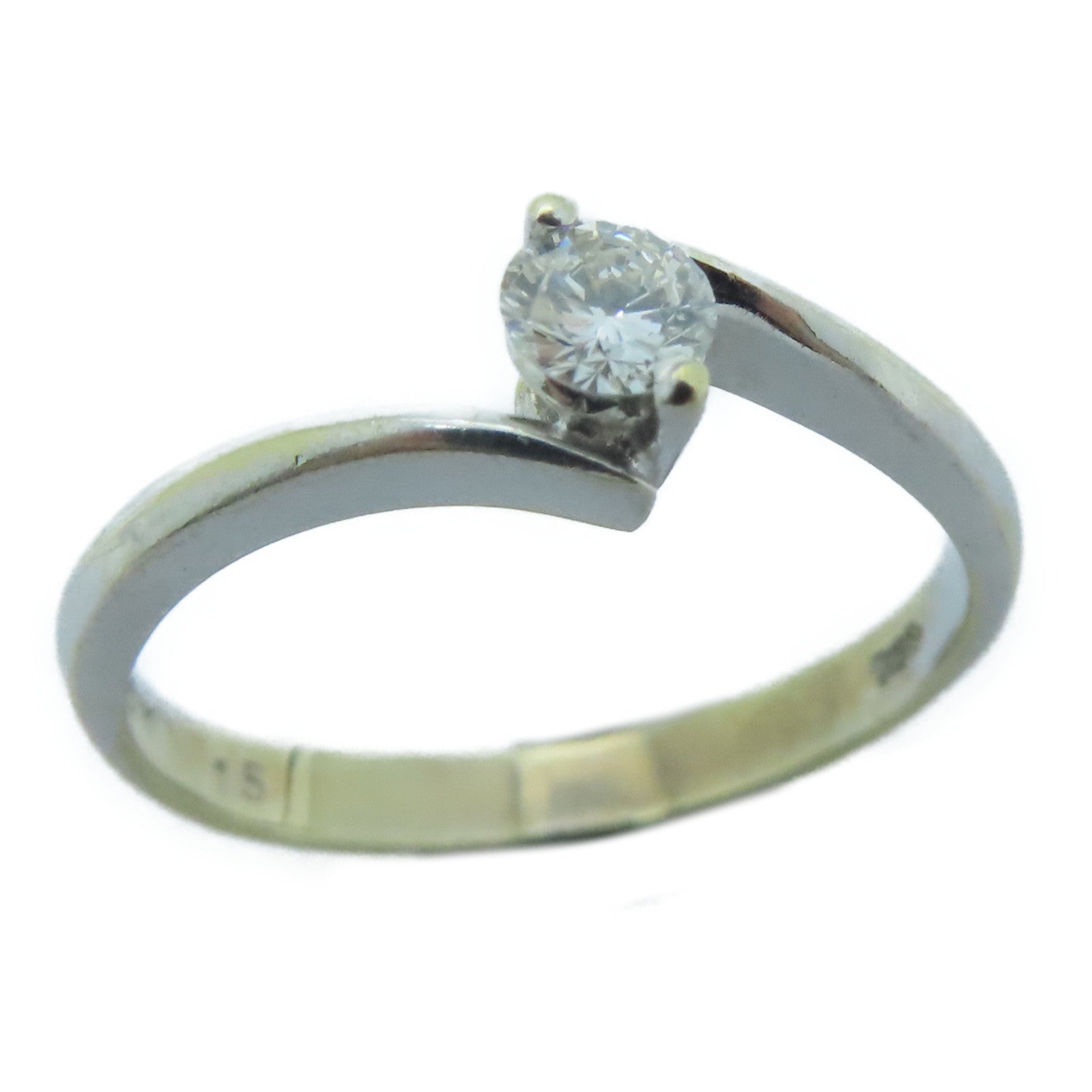 JEWELRY 18K White Gold Diamond Ring 0.15ct Diamond Ring US#5.5