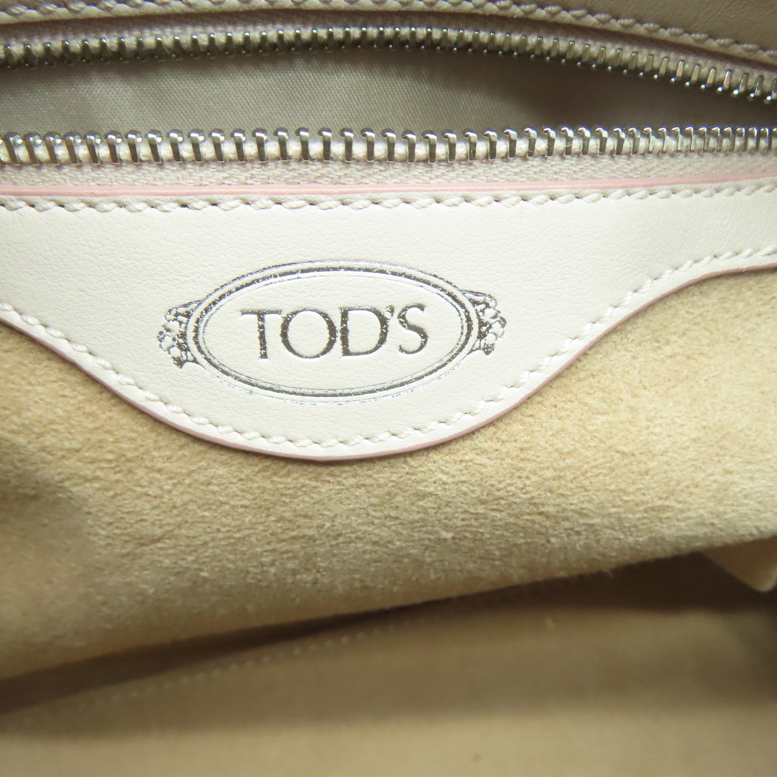 TOD’S 牛皮皮革Shoulder Bag銀扣手挽肩背兩用袋粉紅色