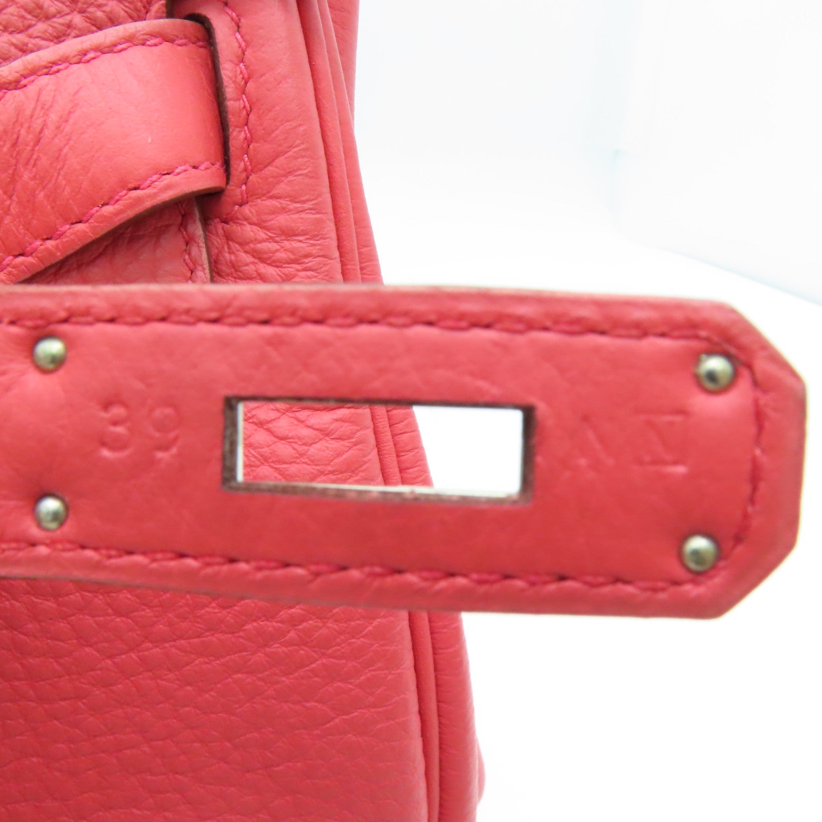 HERMES Clemence皮革Kelly 32银扣手挽肩背两用袋Rose Jaipur/蜜桃红