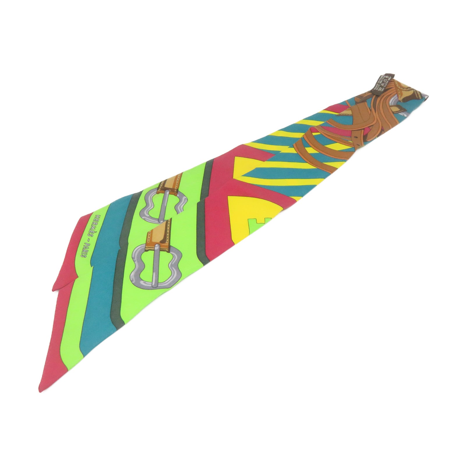 HERMES 絲質Twilly Scarf絲巾彩色
