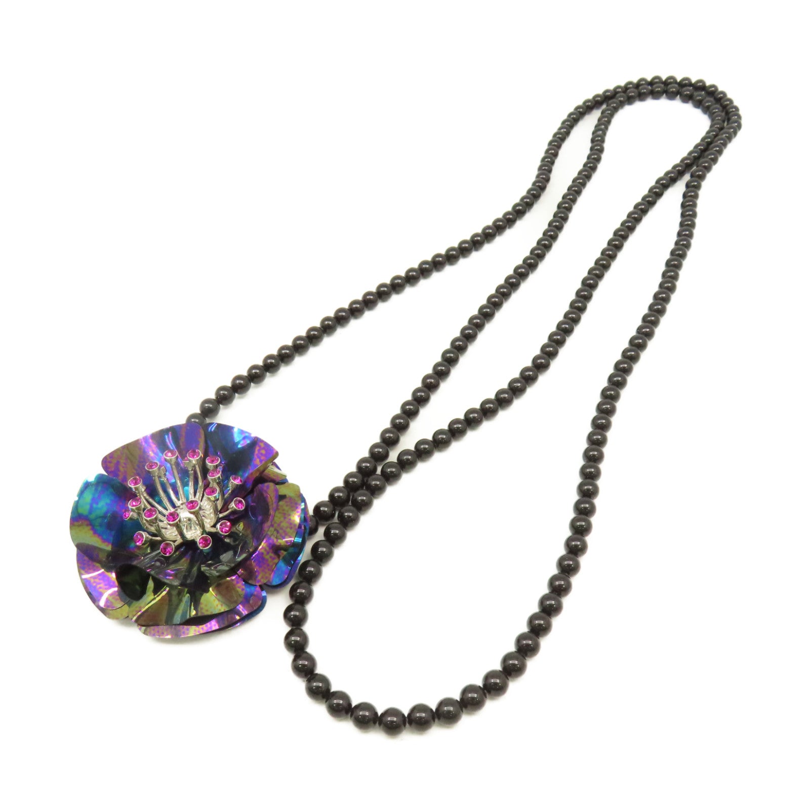 Miu Miu PVC/金屬Necklace Brooch項鍊/胸針黑色/紫色