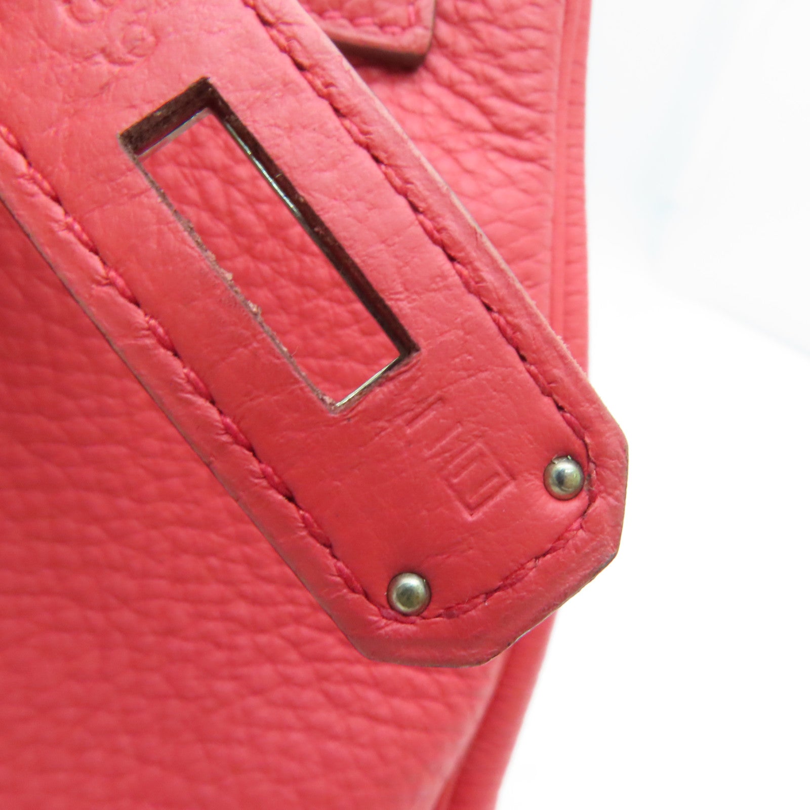 HERMES Clemence皮革Kelly 32银扣手挽肩背两用袋Rose Jaipur/蜜桃红