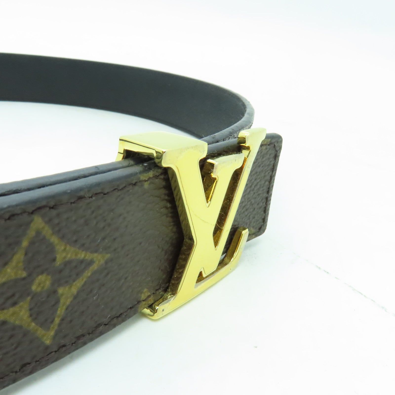 LOUIS VUITTON 【激減優惠】Monogram Belt 80cm金扣皮帶棕色