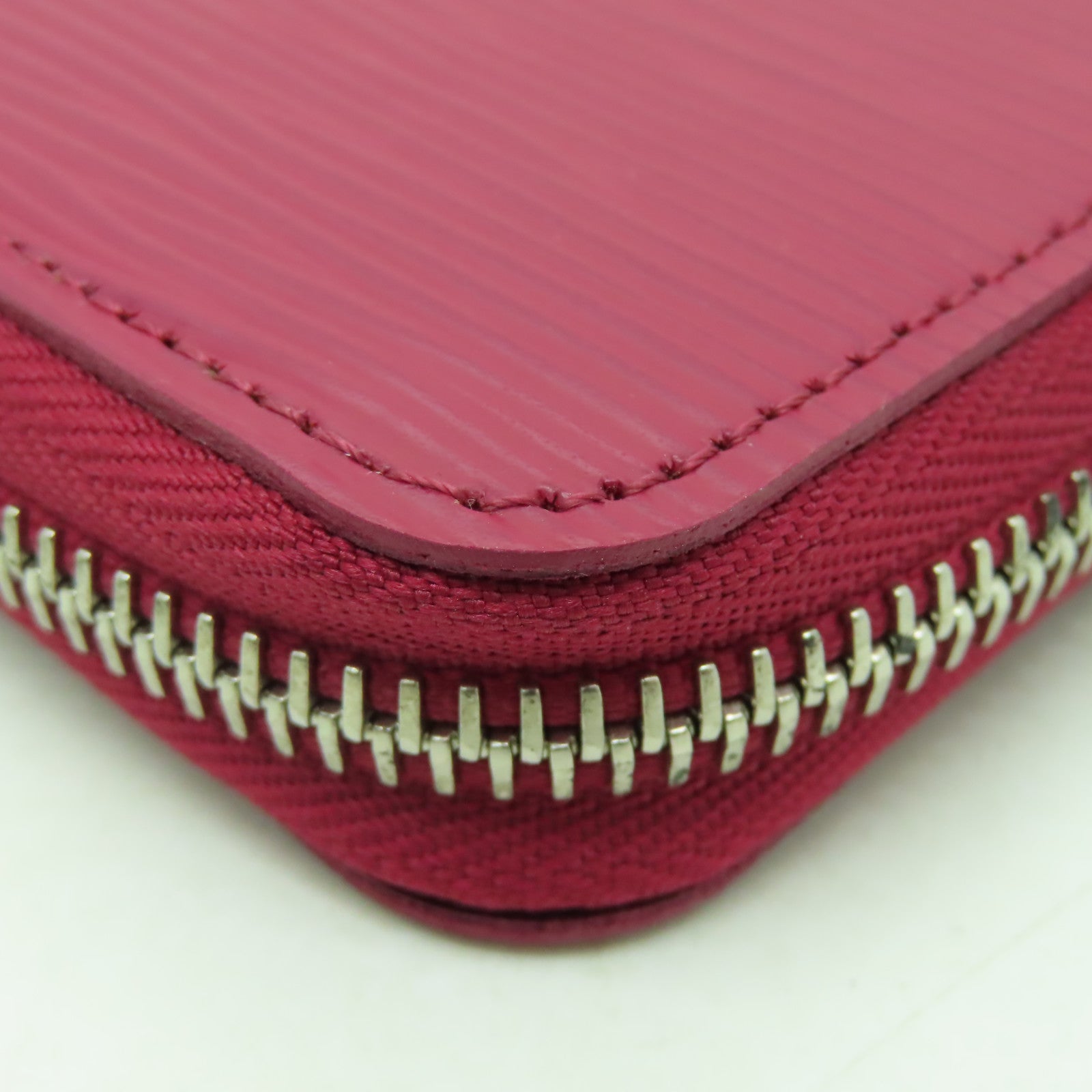 LOUIS VUITTON Epi Zipper Compact Wallet銀扣長錢包紅色