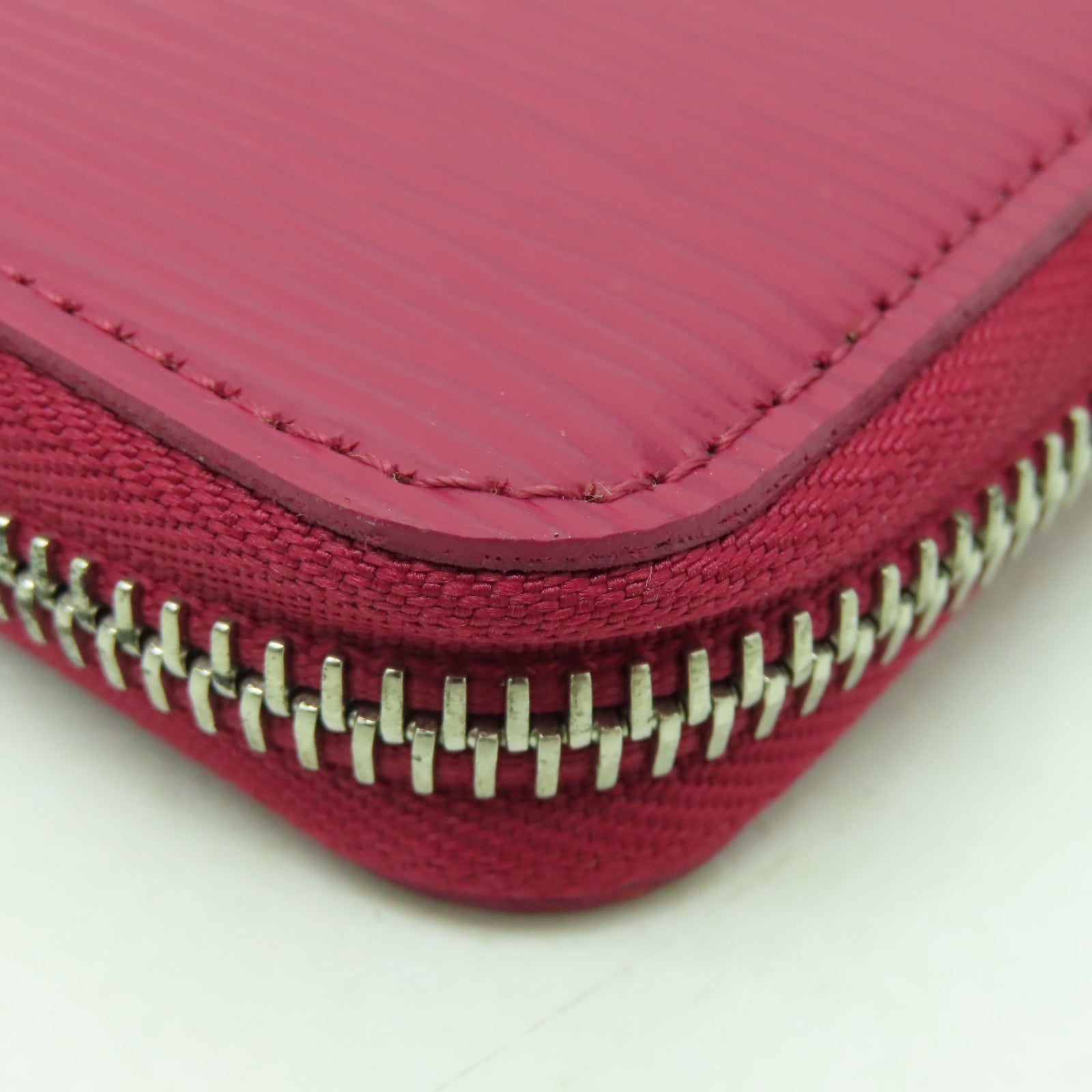 LOUIS VUITTON Epi Zipper Compact Wallet銀扣長錢包紅色