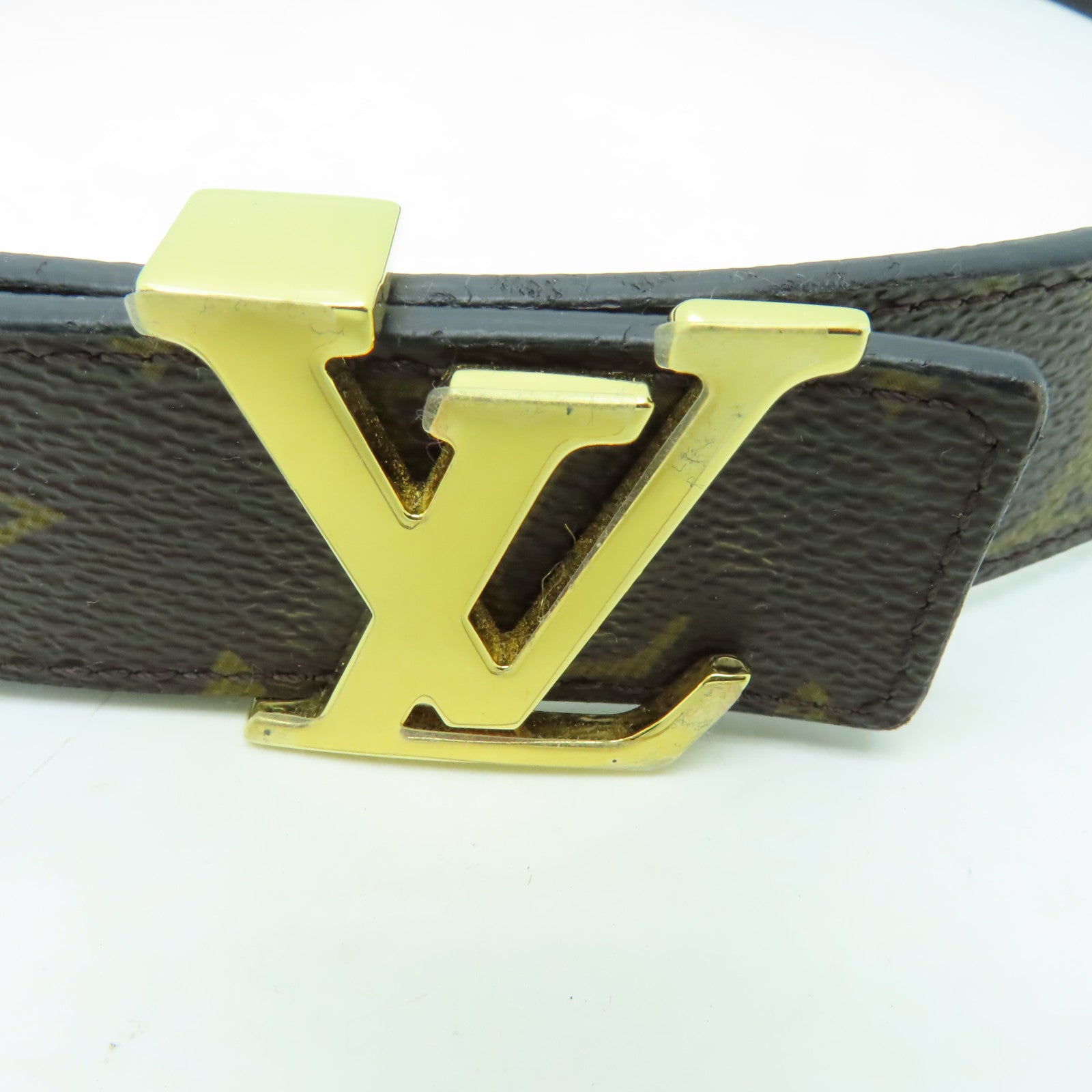 LOUIS VUITTON 【激減優惠】Monogram Belt 80cm金扣皮帶棕色