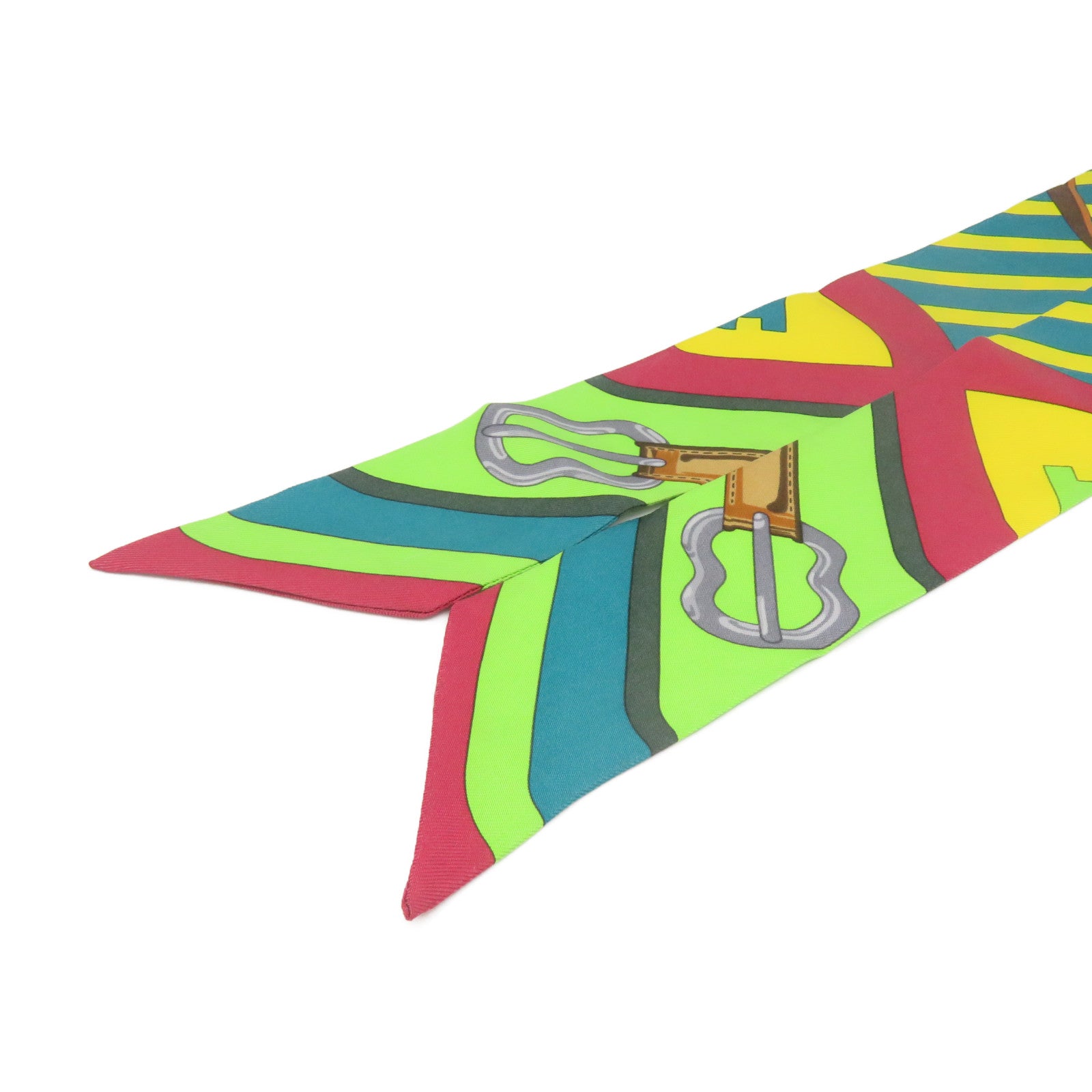 HERMES 絲質Twilly Scarf絲巾彩色
