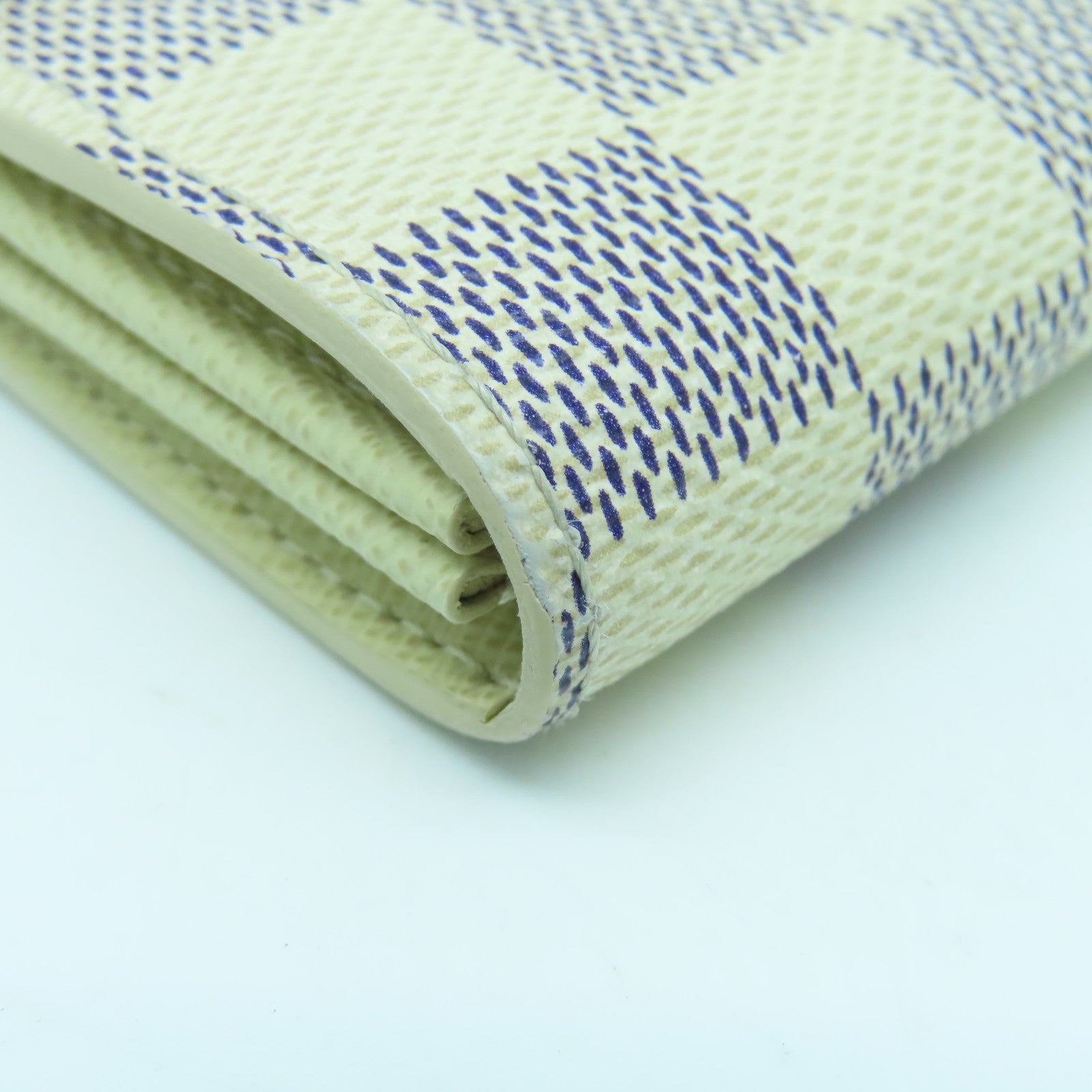 LOUIS VUITTON Damier Azur Sarah Wallet金扣长钱包米白色