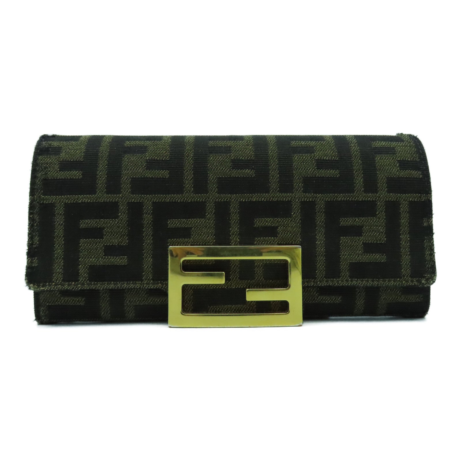 FENDI 帆布Wallet On Chain金扣鏈帶肩背袋啡色