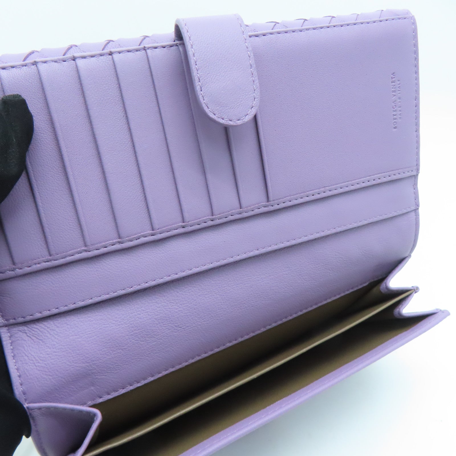 BOTTEGA VENETA 織紋皮革Long Wallet長錢包紫色