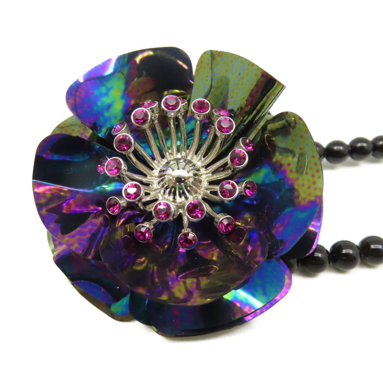 Miu Miu PVC/金屬Necklace Brooch項鍊/胸針黑色/紫色