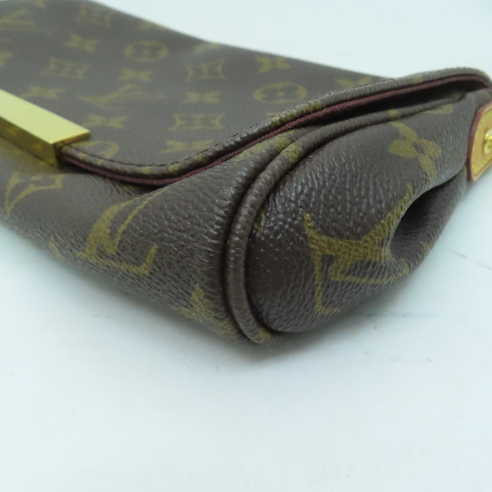 LOUIS VUITTON Monogram Favorite MM金扣鏈帶肩背袋啡色