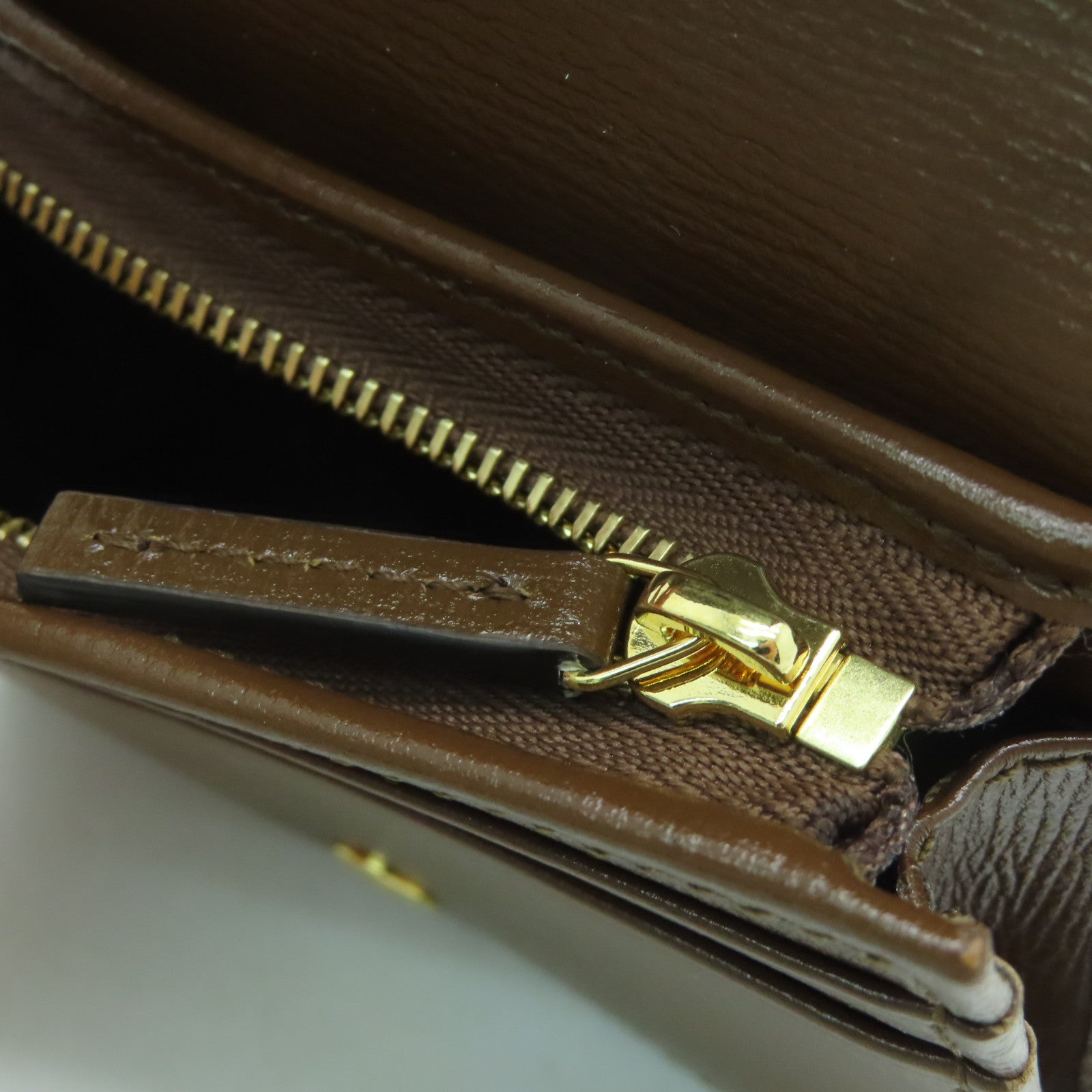 GUCCI 塗層皮革Horsebit 1955 Card Case金扣卡片套/錢包啡色