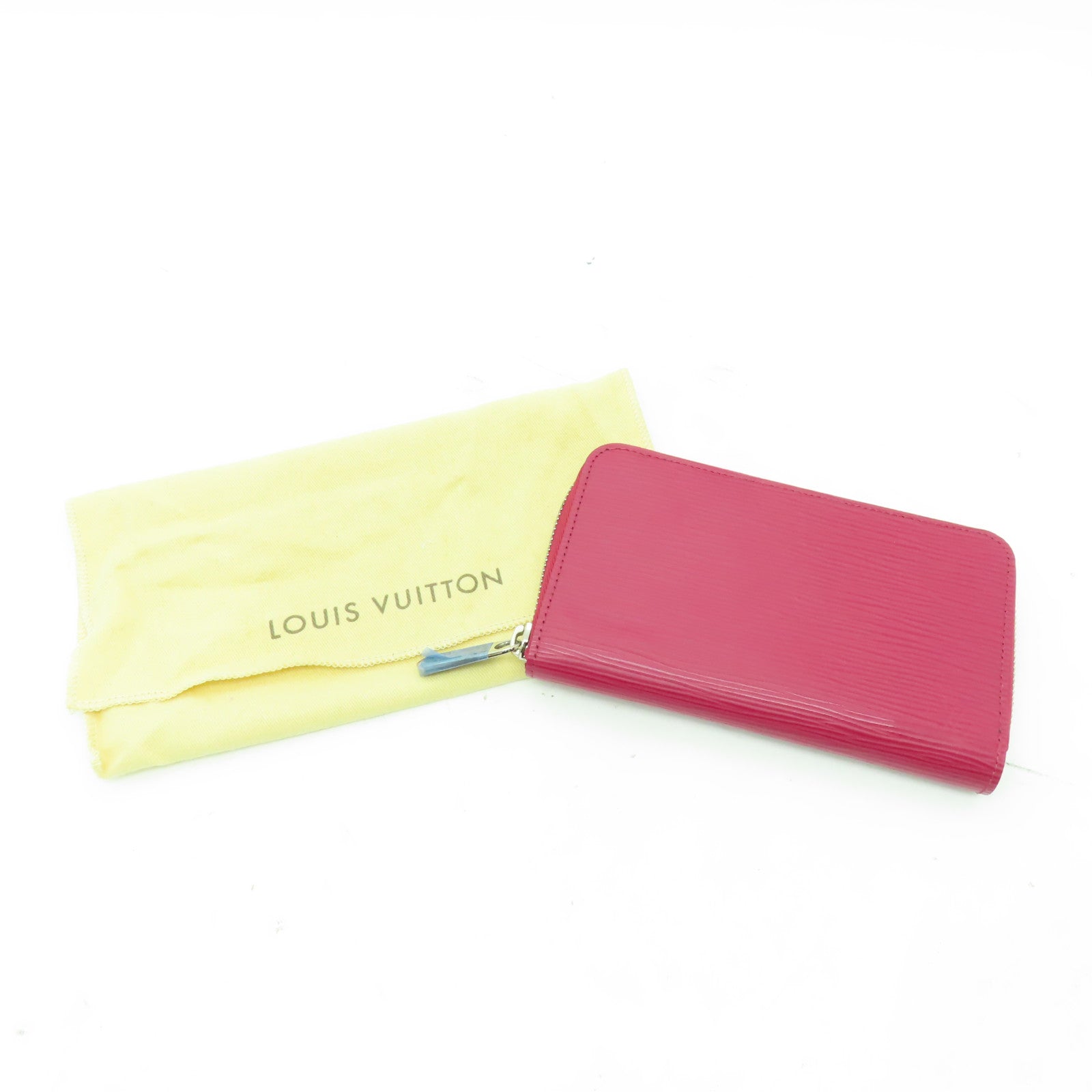 LOUIS VUITTON Epi Zipper Compact Wallet銀扣長錢包紅色