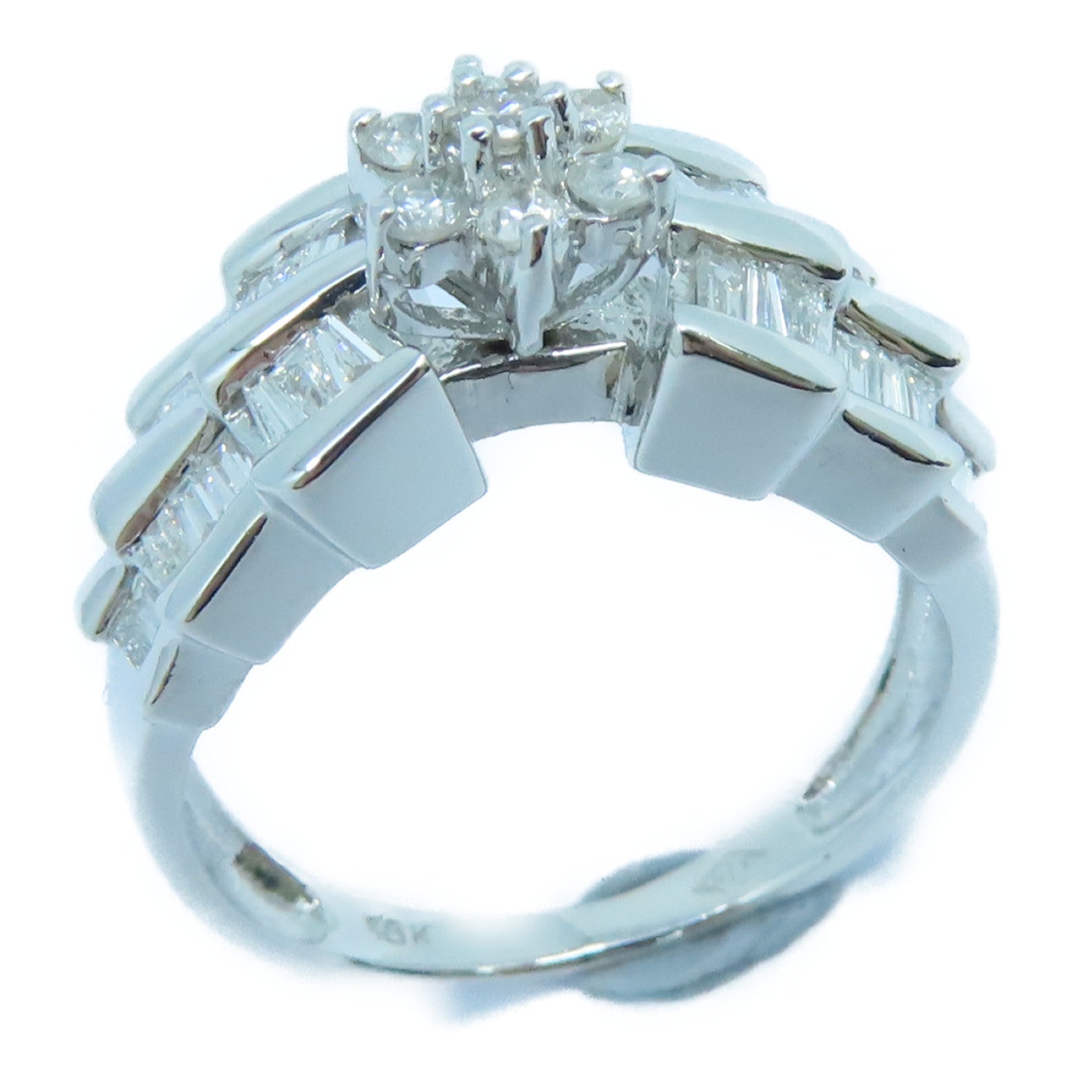 JEWELRY 【激減優惠】18K白金Diamond Ring鑽石戒指US#6銀色