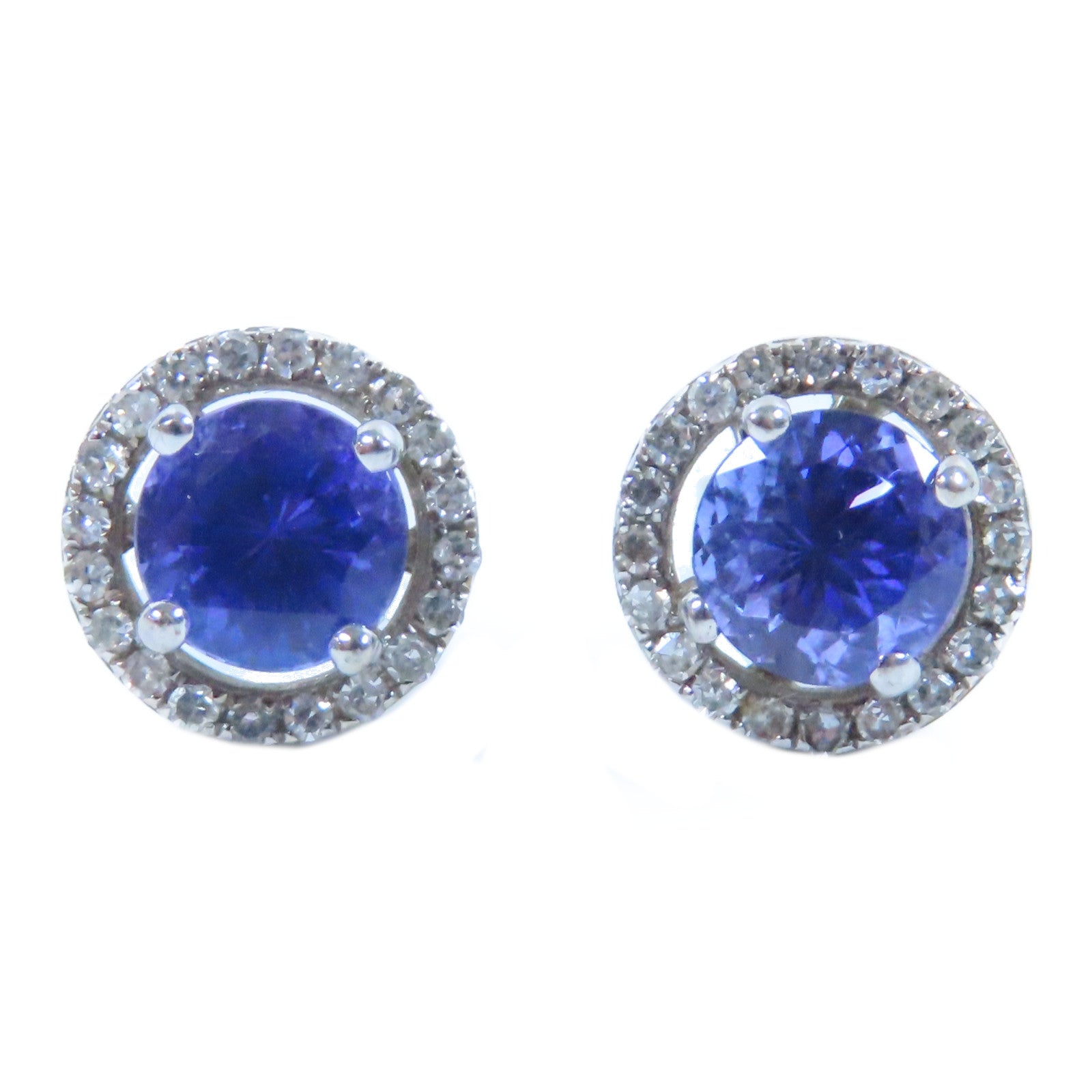 JEWELRY 18K白金Earrings鑽石/藍寶石耳環