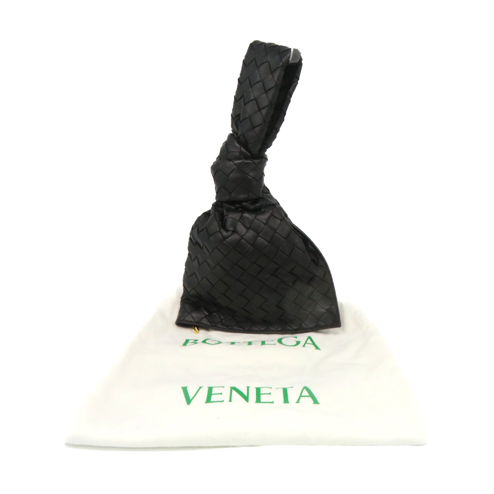 BOTTEGA VENETA Textured Leather Hand Bag Black