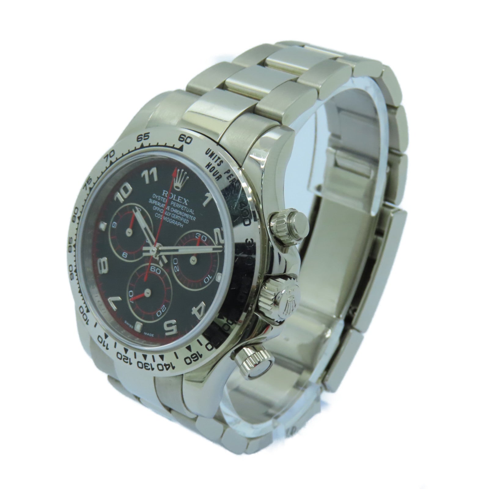 ROLEX Daytona 18K白金手錶自動機芯黒色