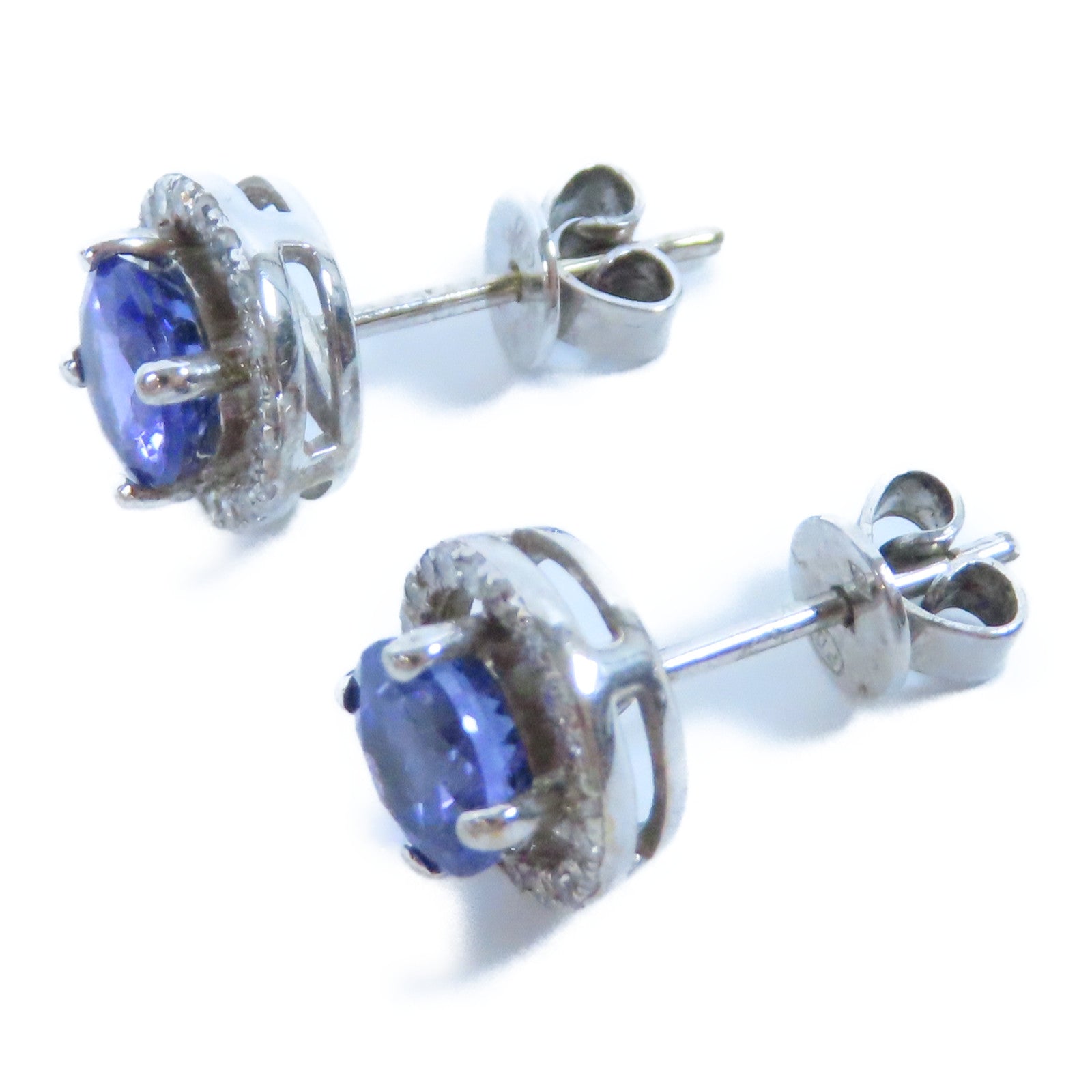 JEWELRY 18K白金Earrings鑽石/藍寶石耳環