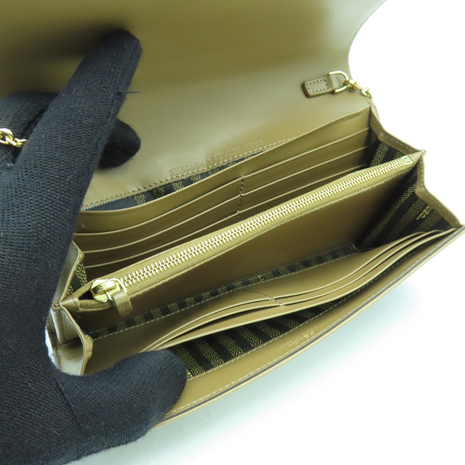 FENDI 帆布Wallet On Chain金扣鏈帶肩背袋啡色