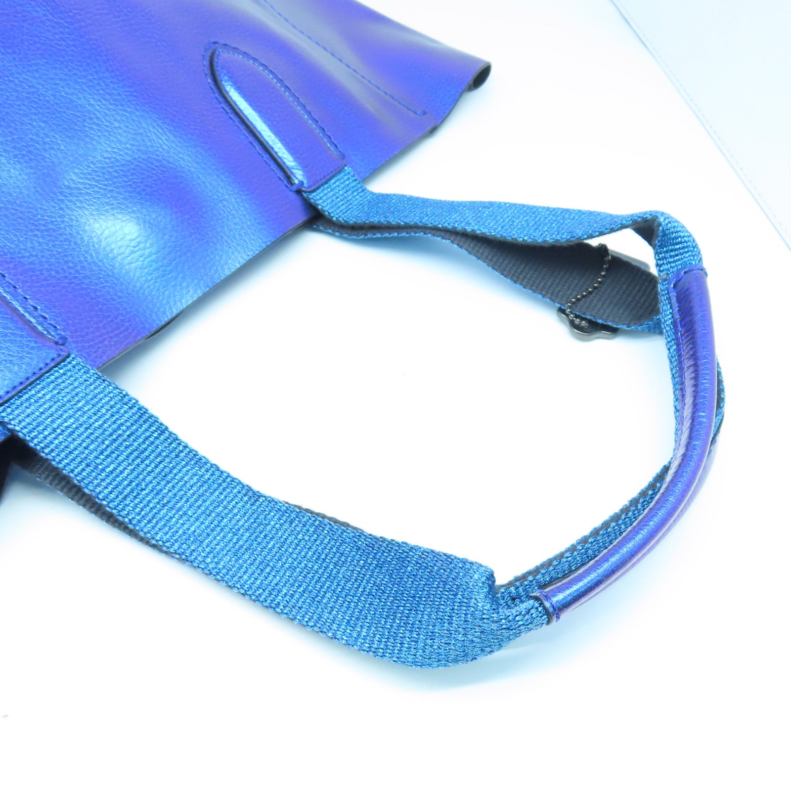 COACH cowhide leather Shoulder Bag silver buckle shoulder bag Symphony Blue