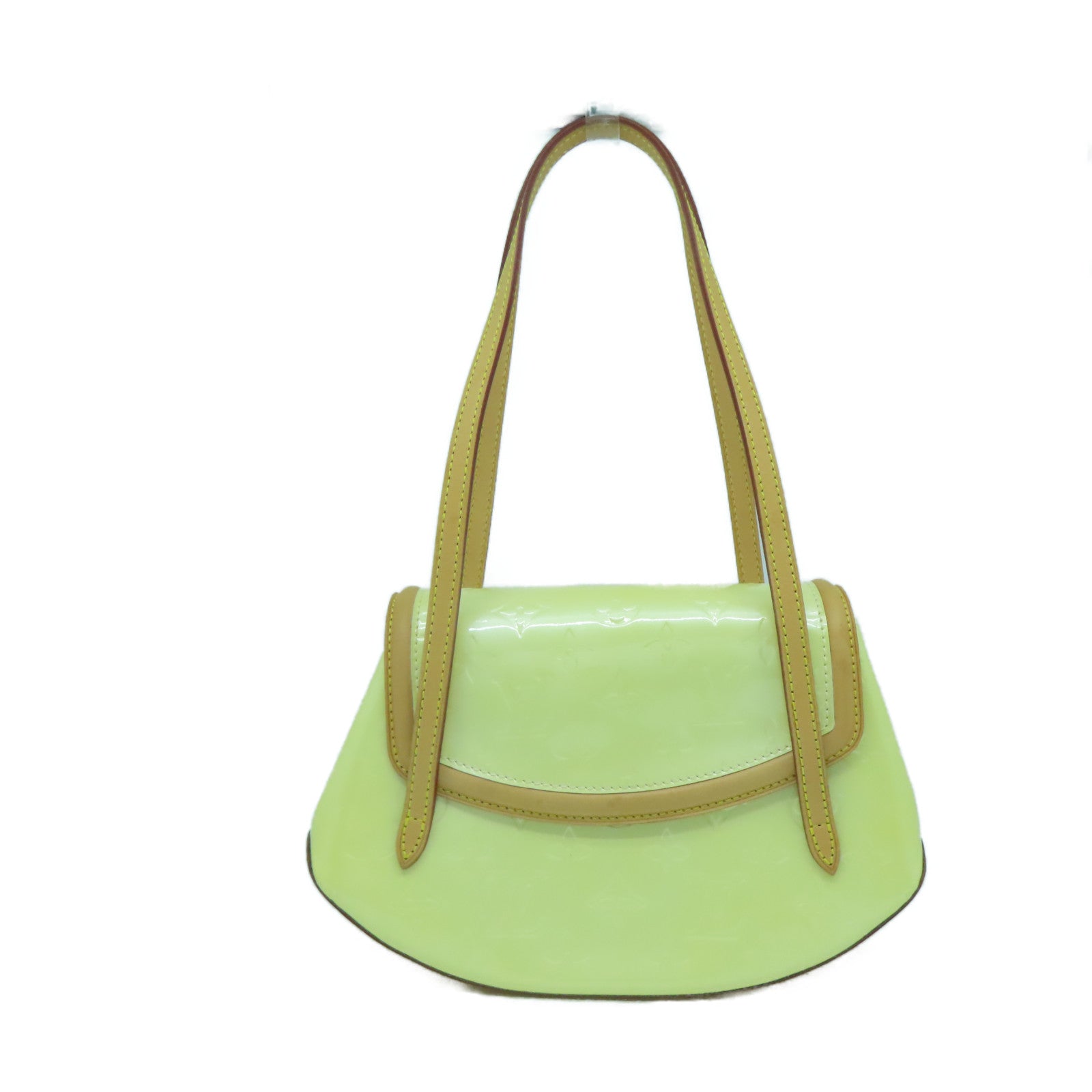 LOUIS VUITTON Vernis Biscayne金扣肩背袋黃色