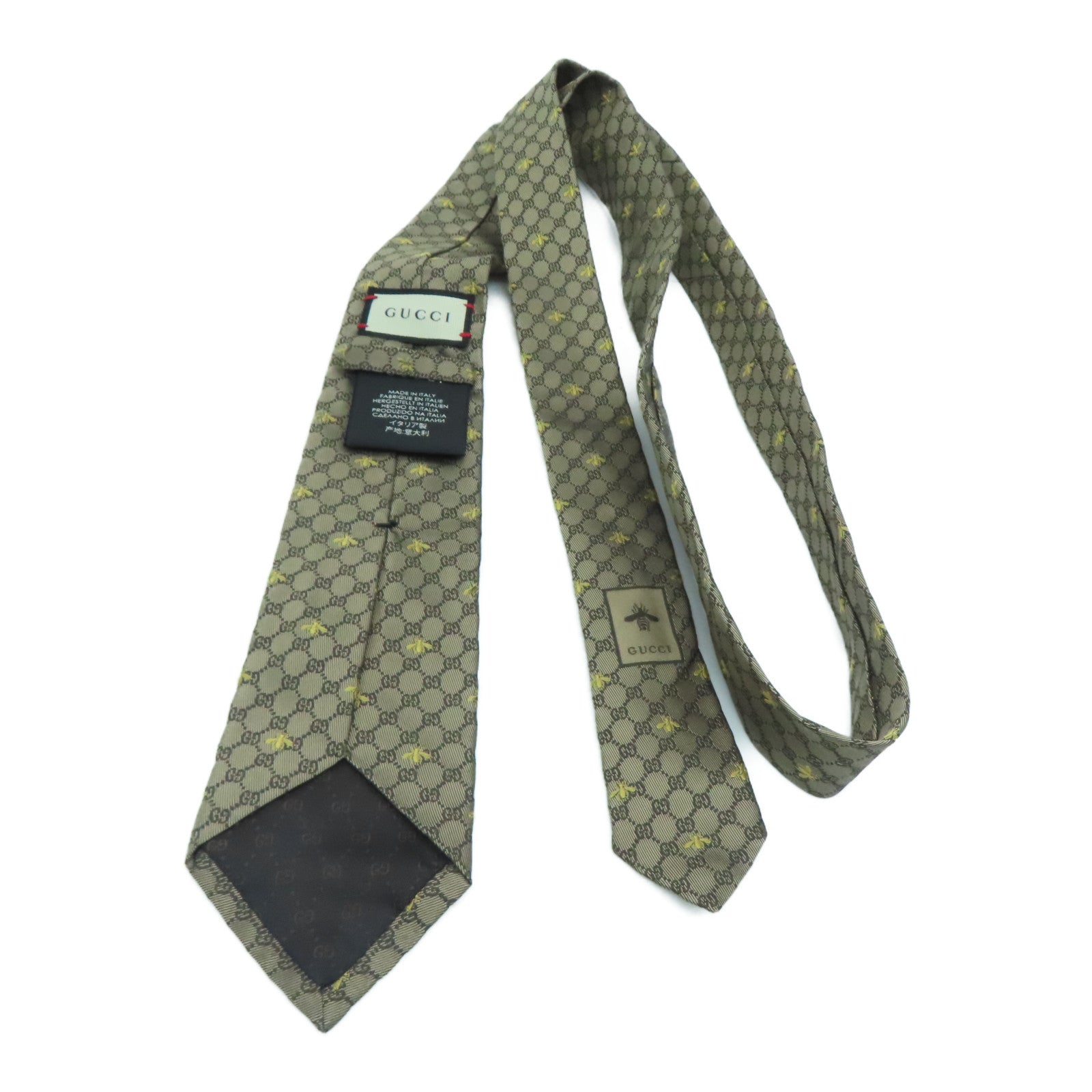 GUCCI 铜氨纤维/丝质Necktie领带啡色