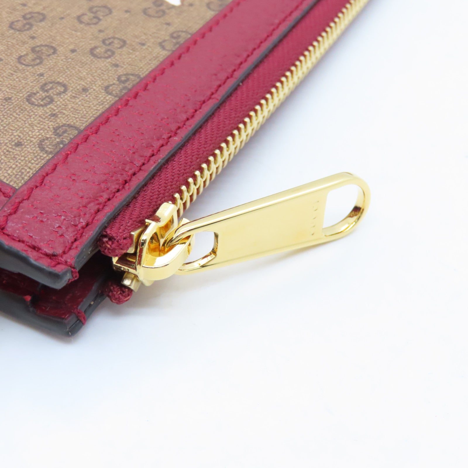 GUCCI 塗層帆布Doraemon Clutch Bag金扣手拿包啡色/紅色