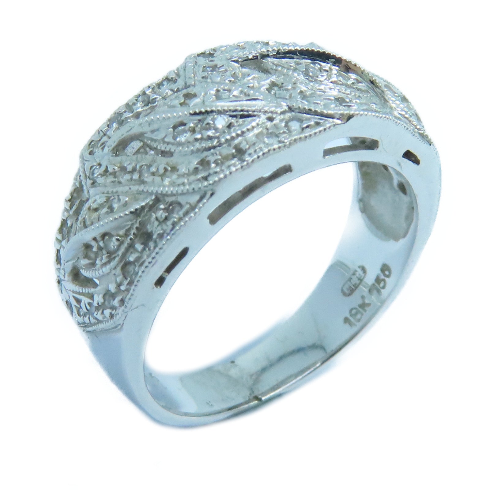 JEWELRY 【激減優惠】18K白金Diamond Ring鑽石戒指US#5銀色
