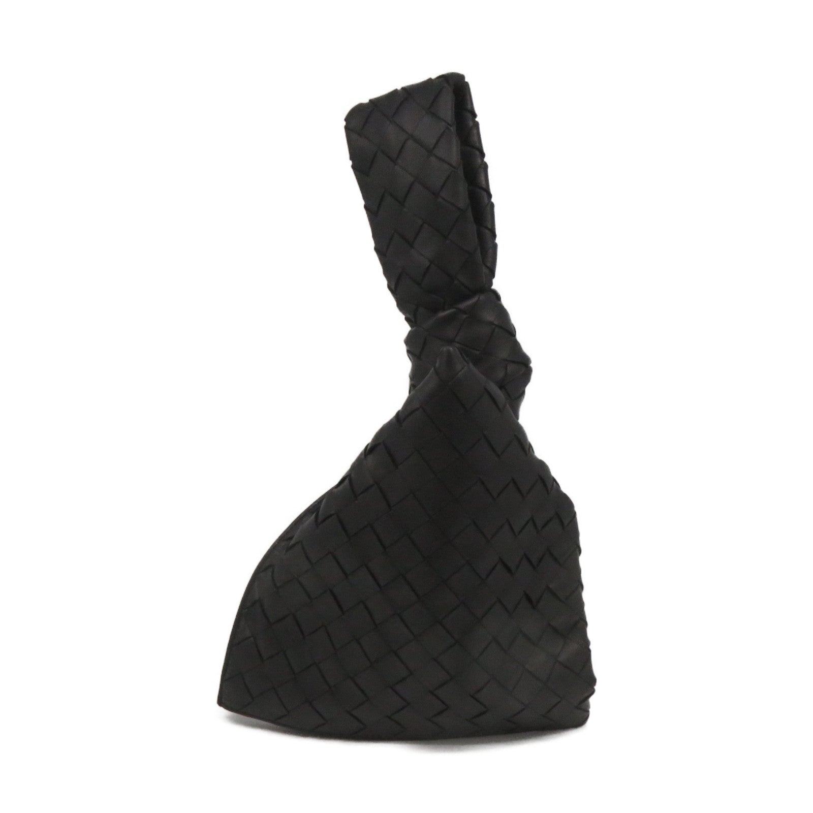 BOTTEGA VENETA Textured Leather Hand Bag Black