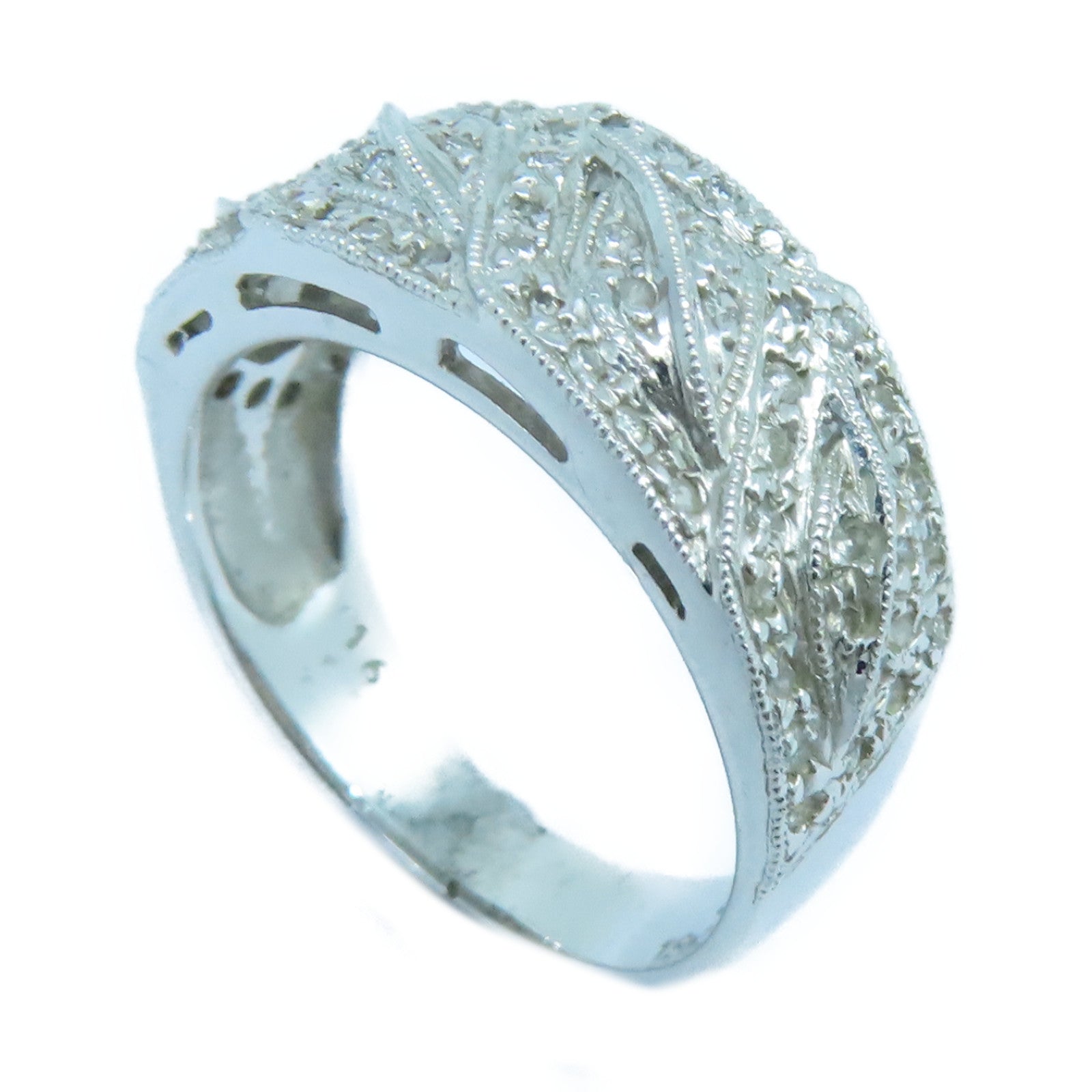 JEWELRY 【激減優惠】18K白金Diamond Ring鑽石戒指US#5銀色