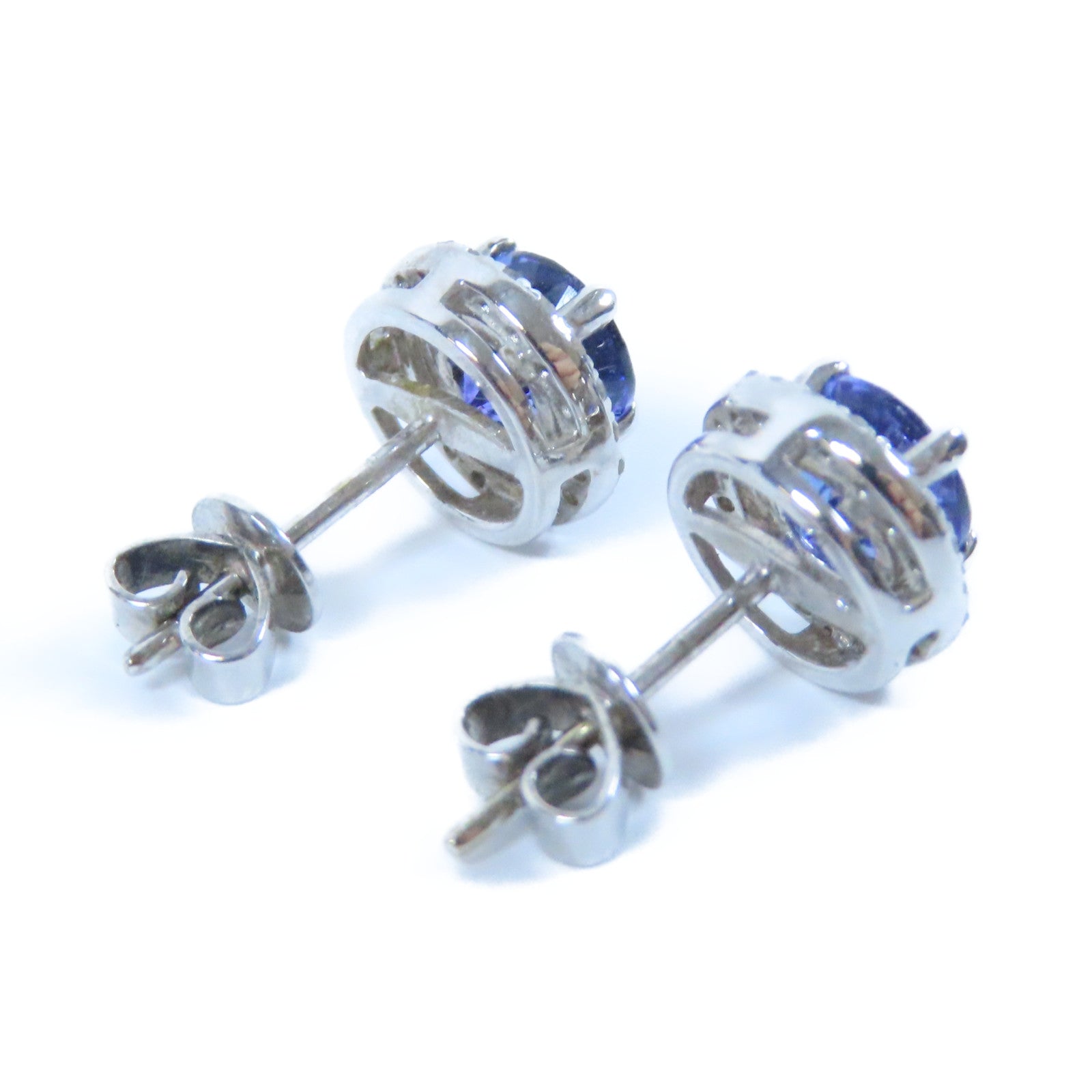 JEWELRY 18K白金Earrings鑽石/藍寶石耳環