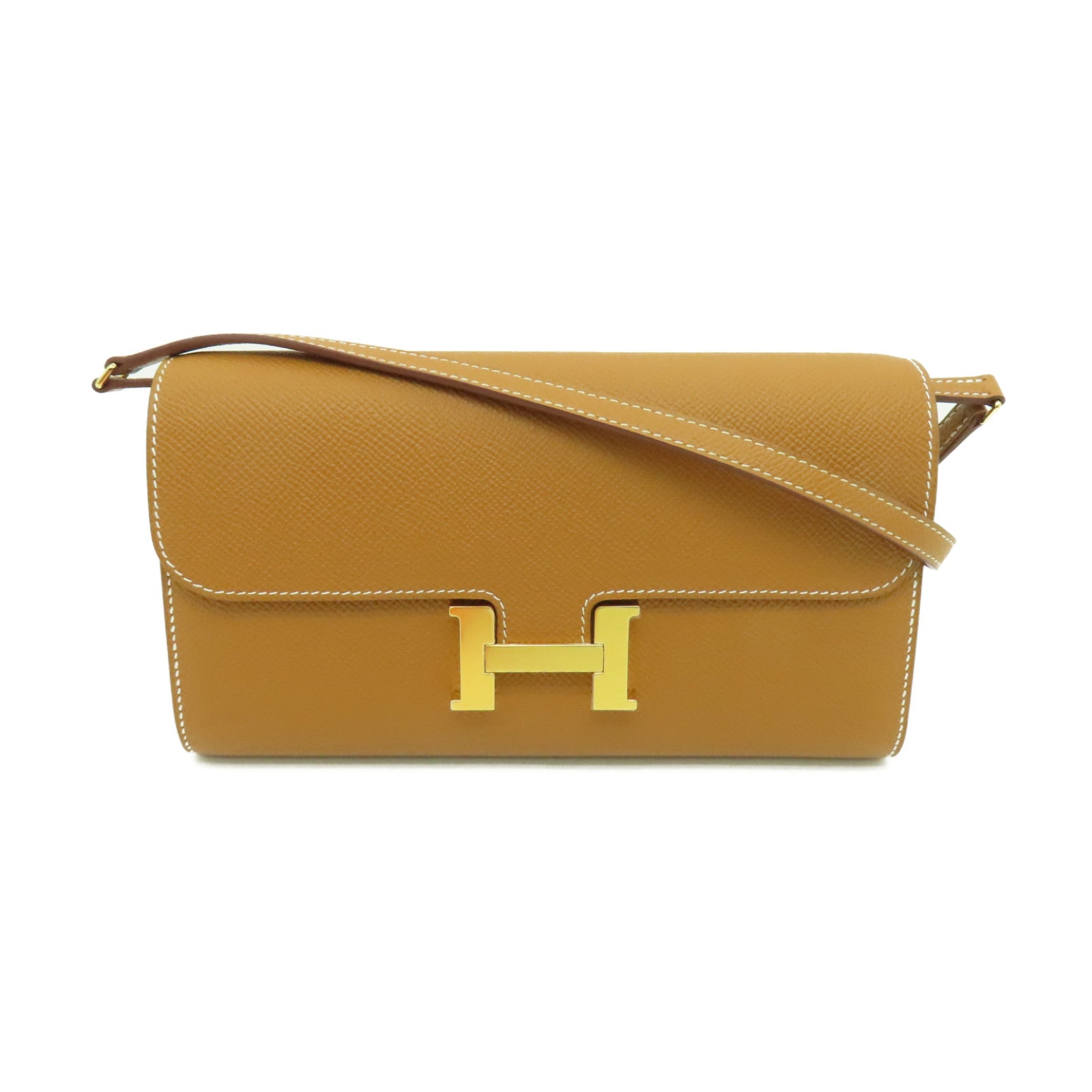 HERMES Epsom皮革Constance To Go金扣肩背袋啡色