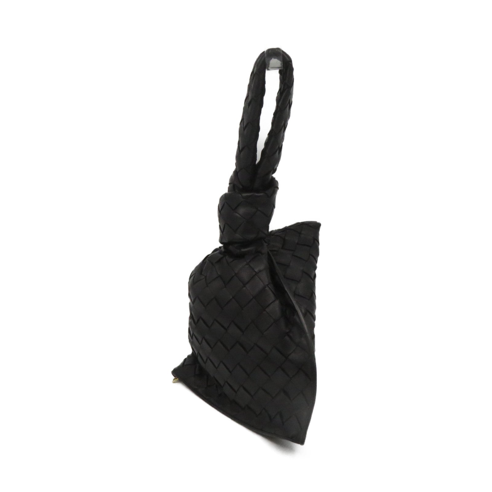 BOTTEGA VENETA Textured Leather Hand Bag Black