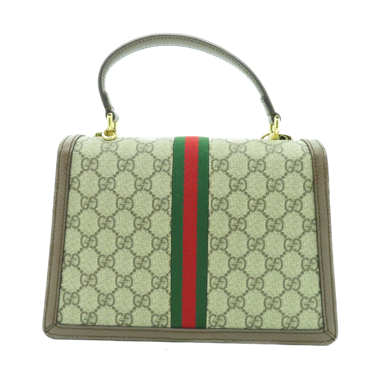 GUCCI 塗層帆布Ophidia金扣手挽肩背兩用袋啡色