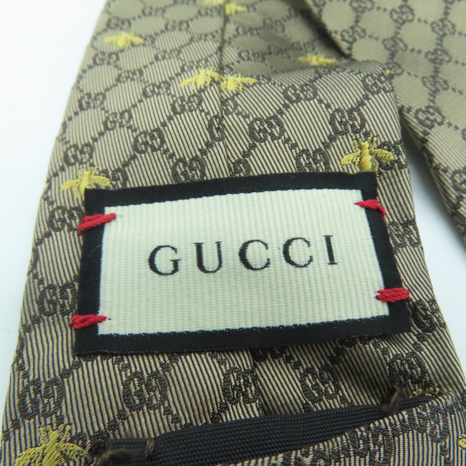 GUCCI 铜氨纤维/丝质Necktie领带啡色