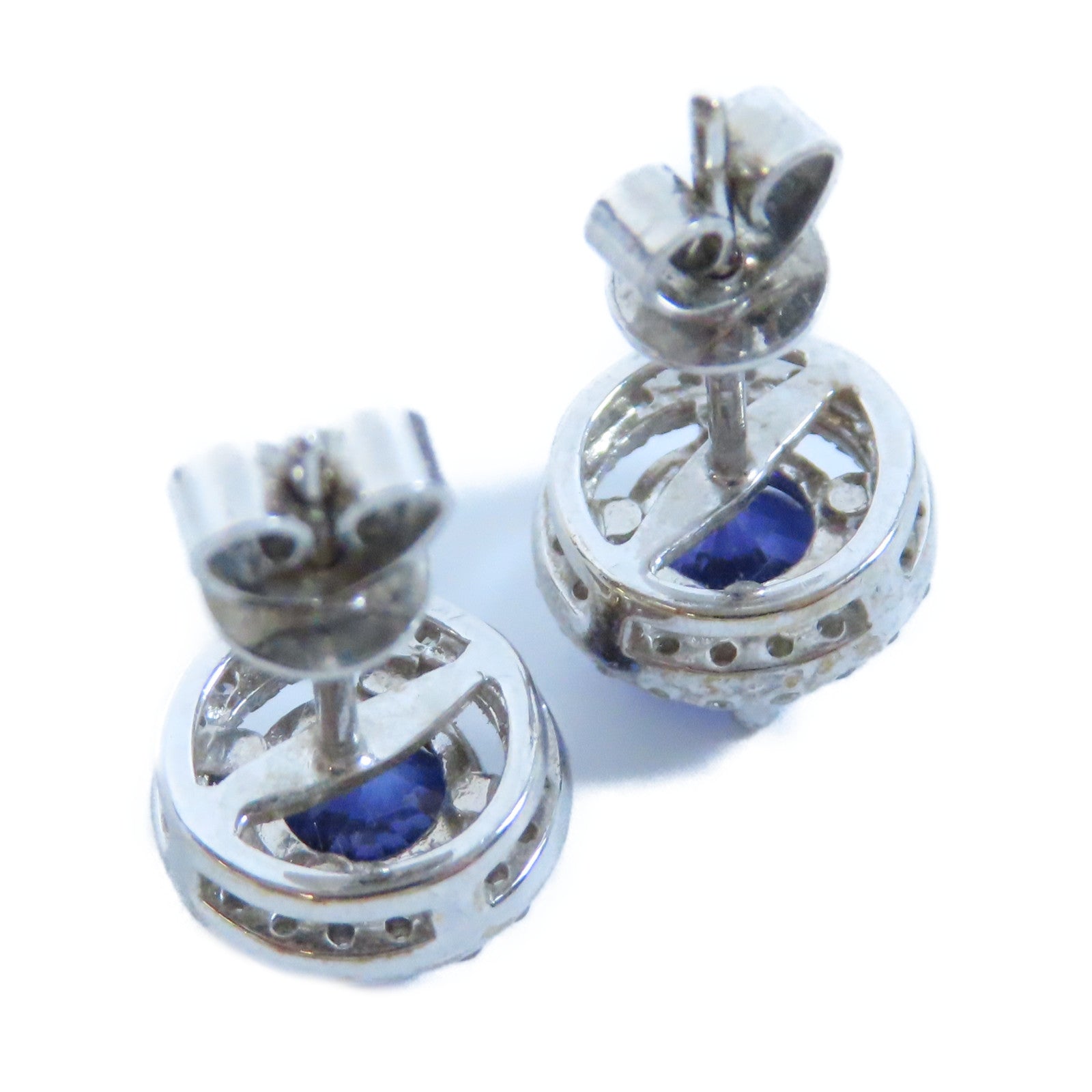 JEWELRY 18K白金Earrings鑽石/藍寶石耳環