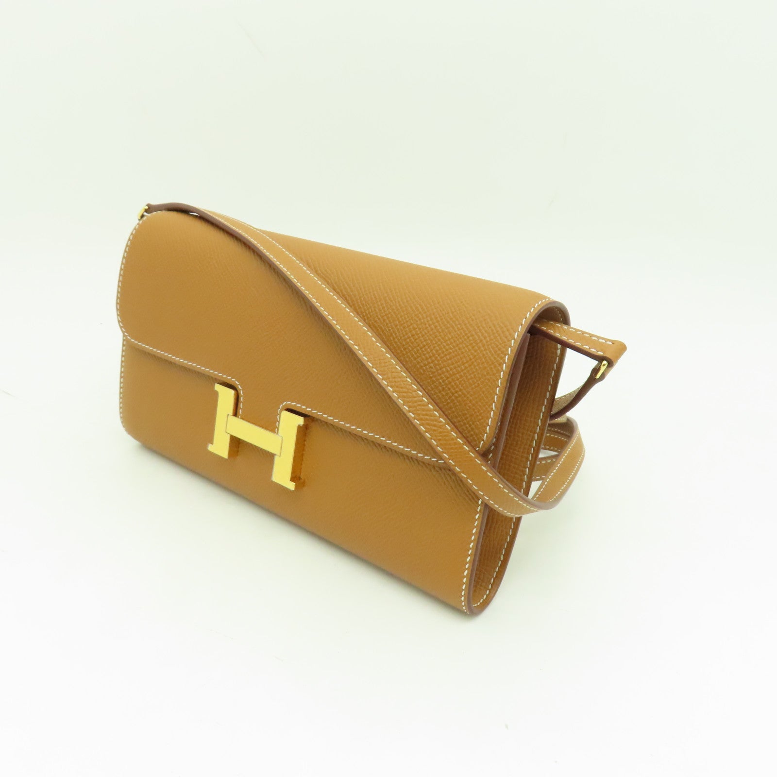 HERMES Epsom皮革Constance To Go金扣肩背袋啡色