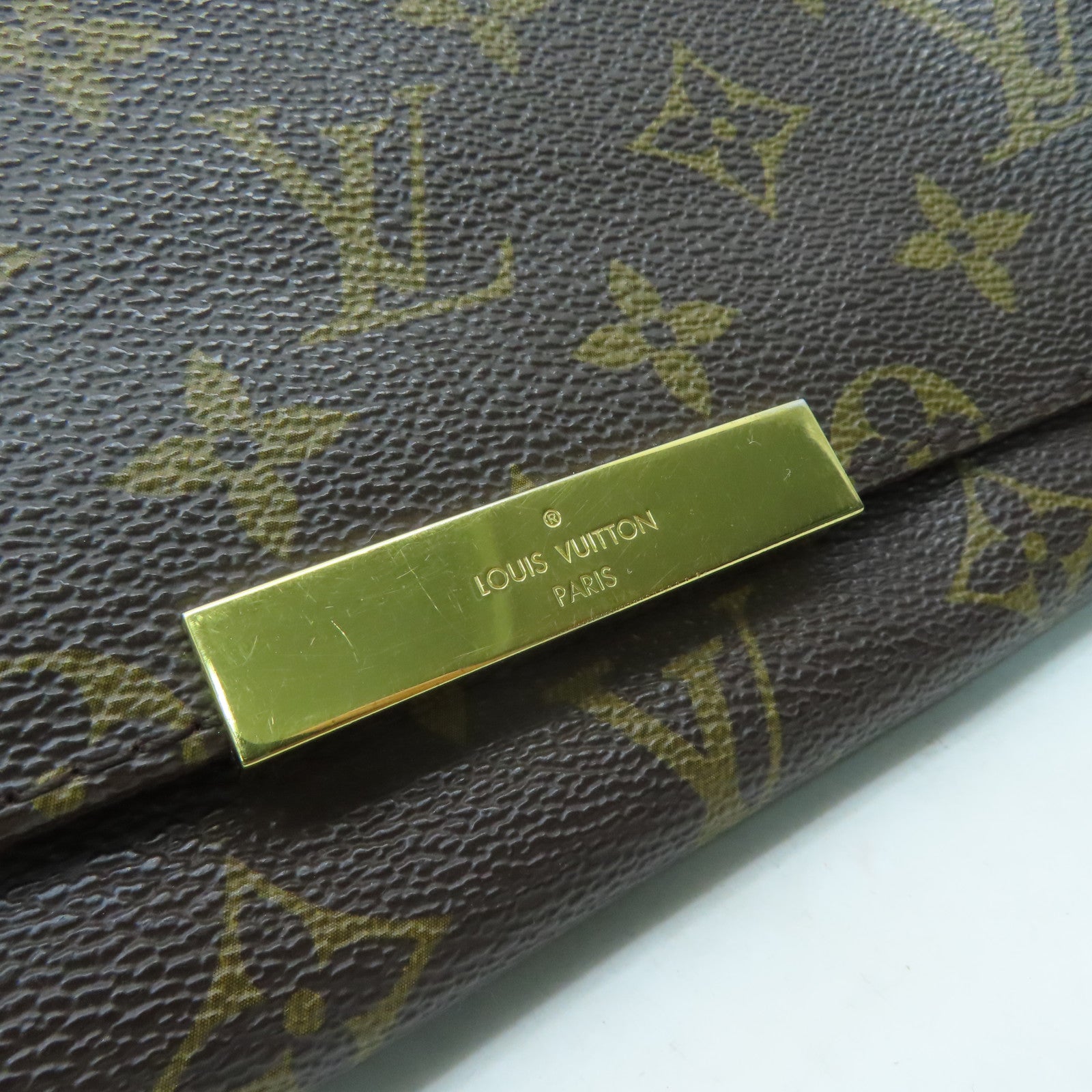 LOUIS VUITTON Monogram Favorite MM金扣鏈帶肩背袋啡色