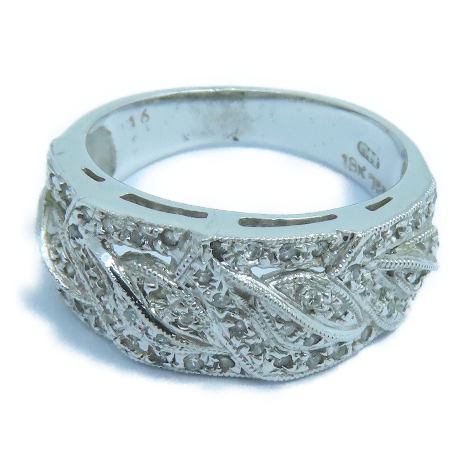 JEWELRY 【激減優惠】18K白金Diamond Ring鑽石戒指US#5銀色
