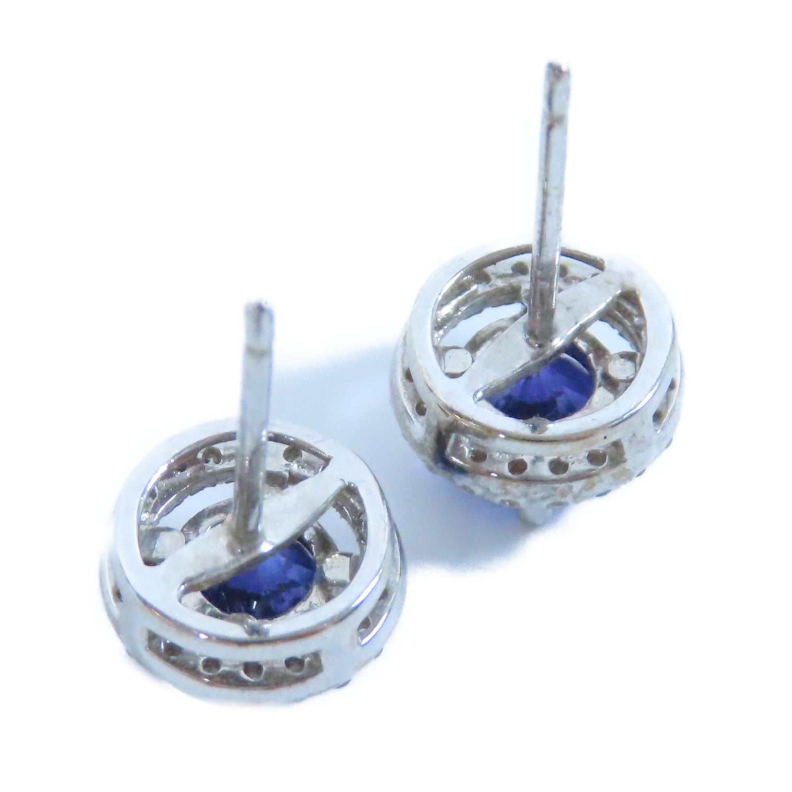 JEWELRY 18K白金Earrings鑽石/藍寶石耳環