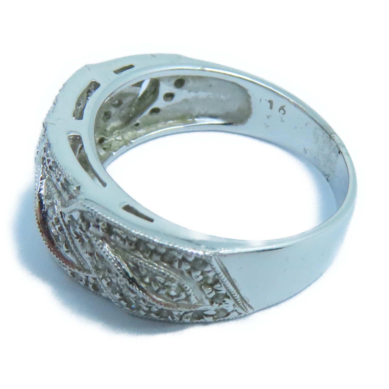 JEWELRY 【激減優惠】18K白金Diamond Ring鑽石戒指US#5銀色