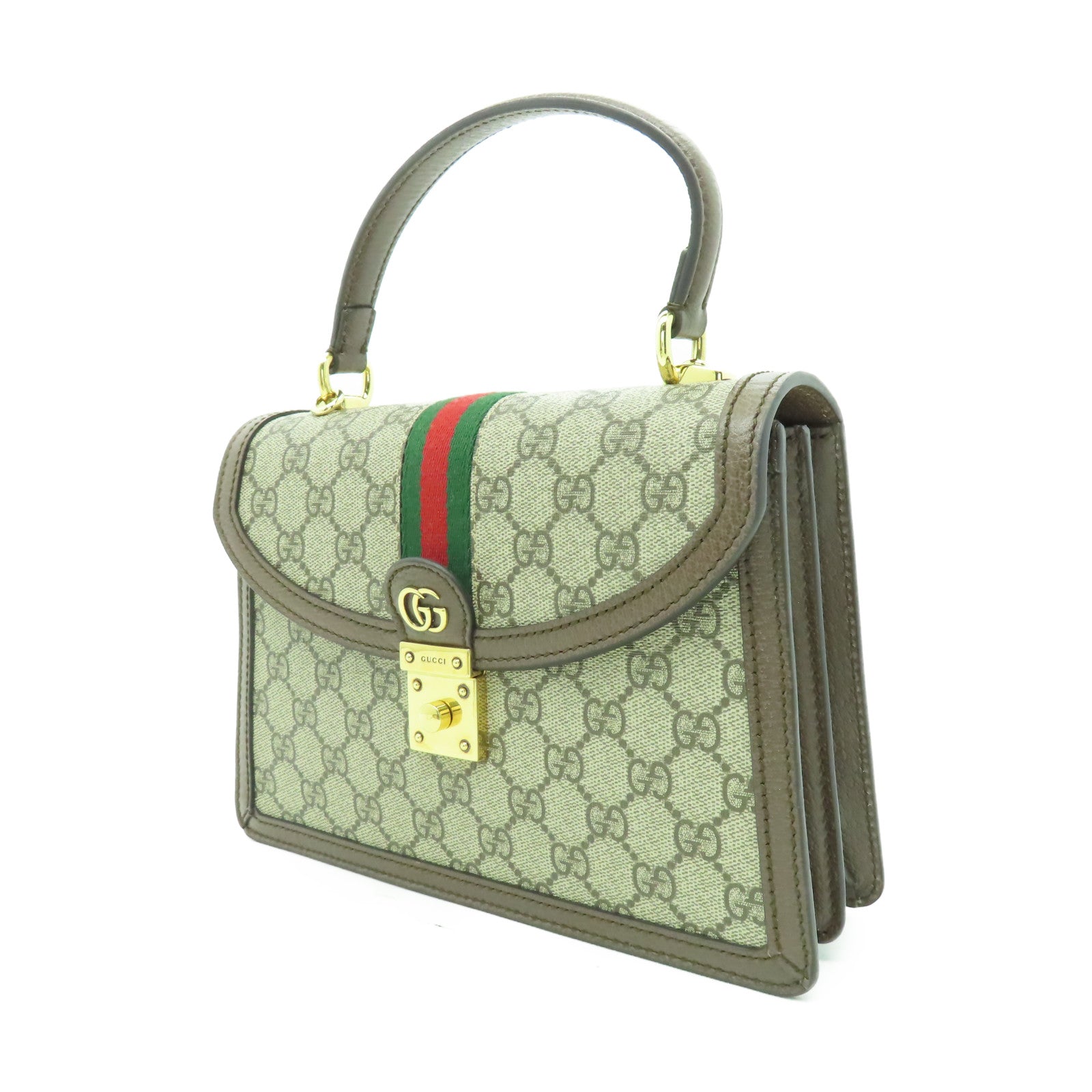 GUCCI 塗層帆布Ophidia金扣手挽肩背兩用袋啡色