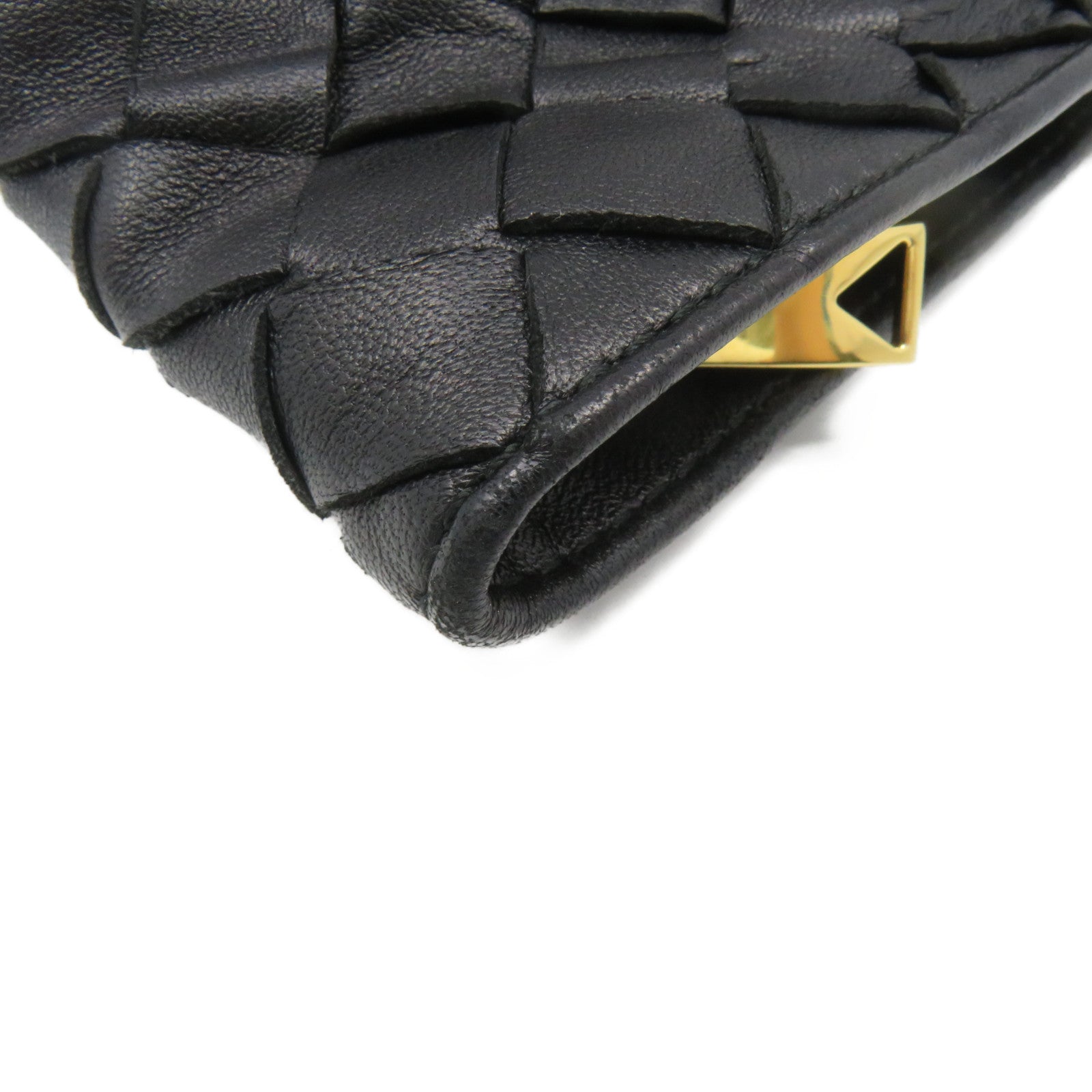 BOTTEGA VENETA Textured Leather Hand Bag Black