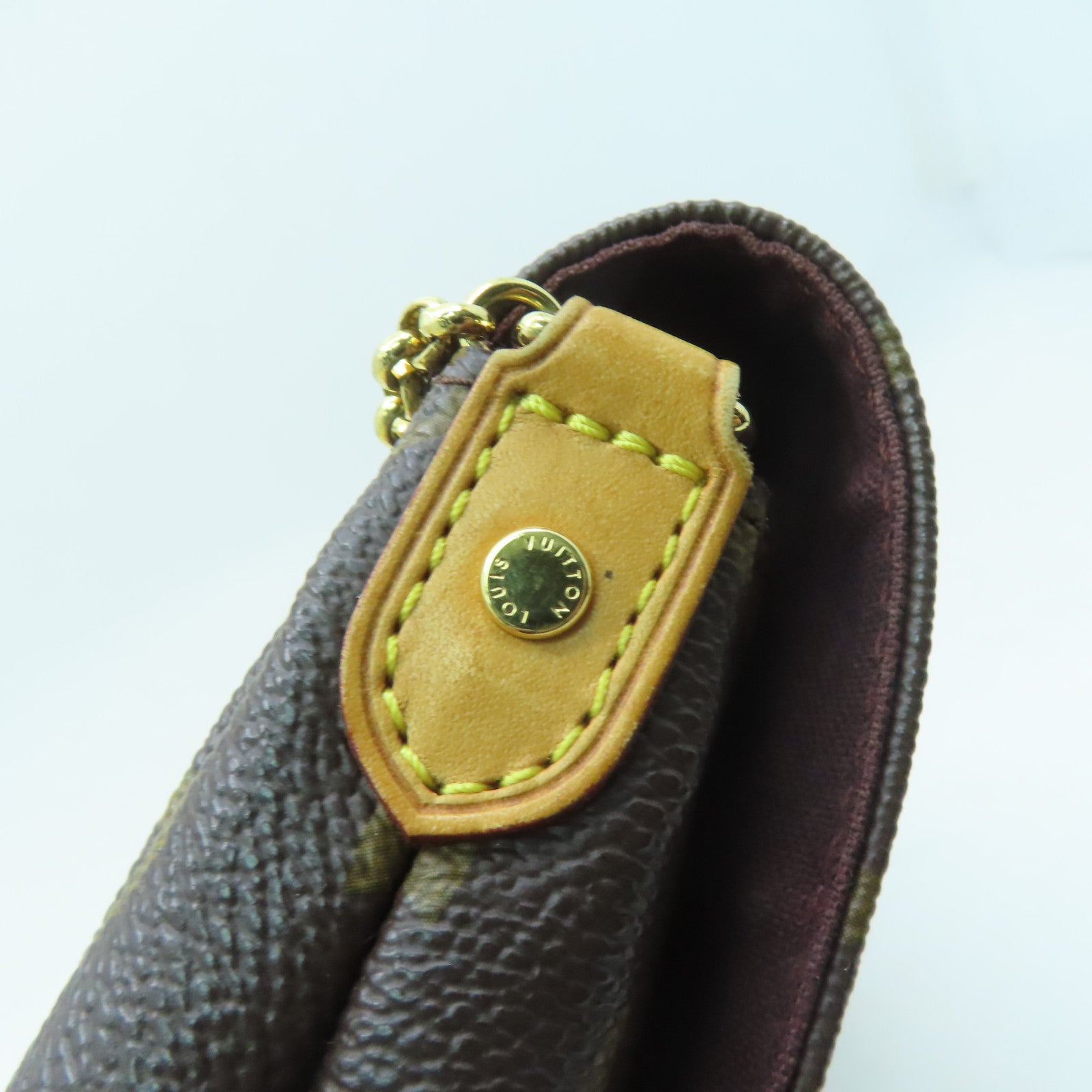 LOUIS VUITTON Monogram Favorite MM金扣鏈帶肩背袋啡色