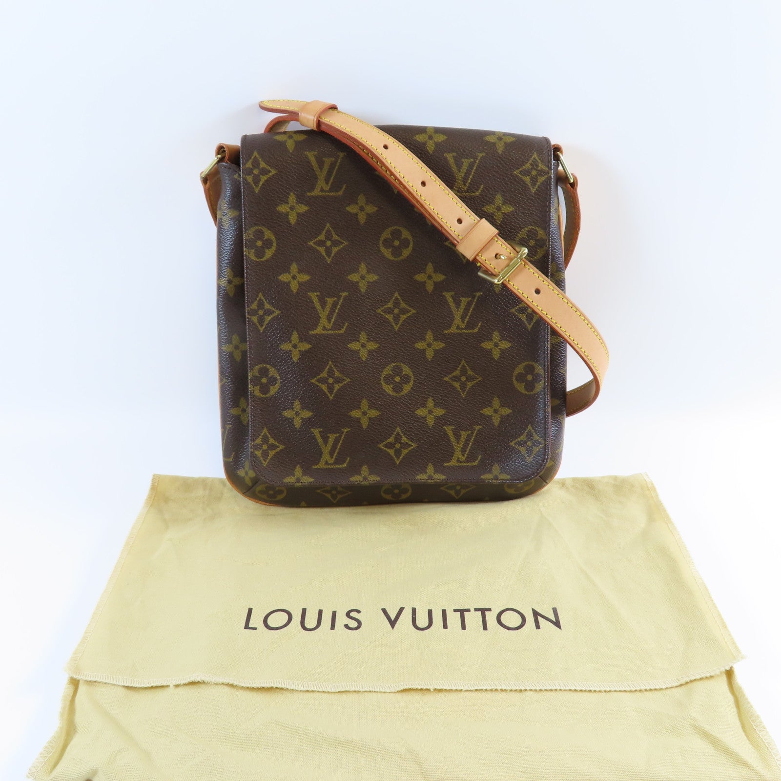 LOUIS VUITTON Monogram Musette Salsa Short金扣肩背袋啡色
